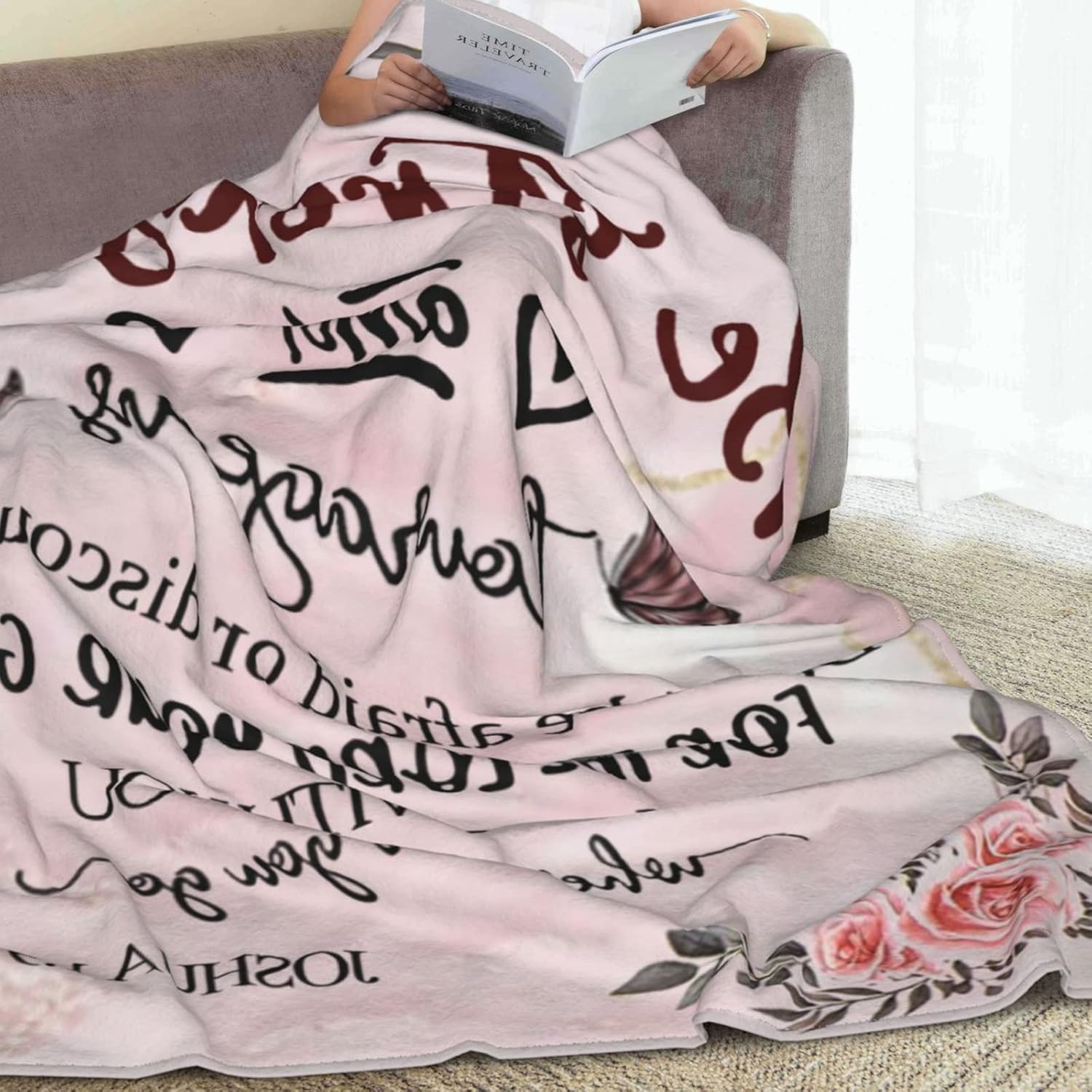 AUIVTY Regalos de cumpleaños cristianos para mujeres, manta inspiradora rosa con versículo de la Biblia, regalos religiosos de Pascua para amigos,