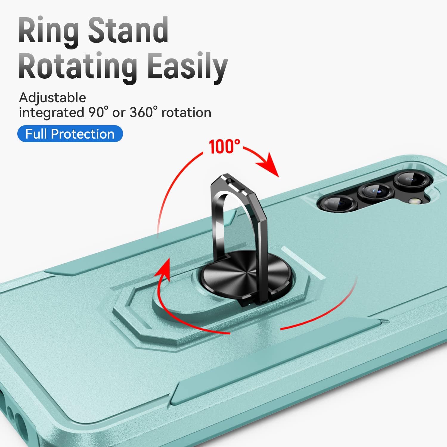 Fucozan Funda para Samsung Galaxy A14 5G con protector de pantalla con anillo de soporte, resistente protección de grado militar a prueba de golpes