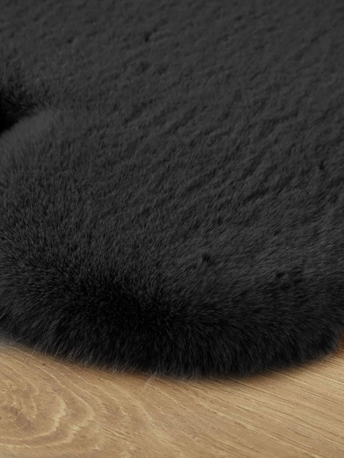 QWINEE Alfombra de felpa con forma de animal de gato, antideslizante, suave, gruesa, para mascotas, baño, sala de estar, cocina, color negro, 30 x