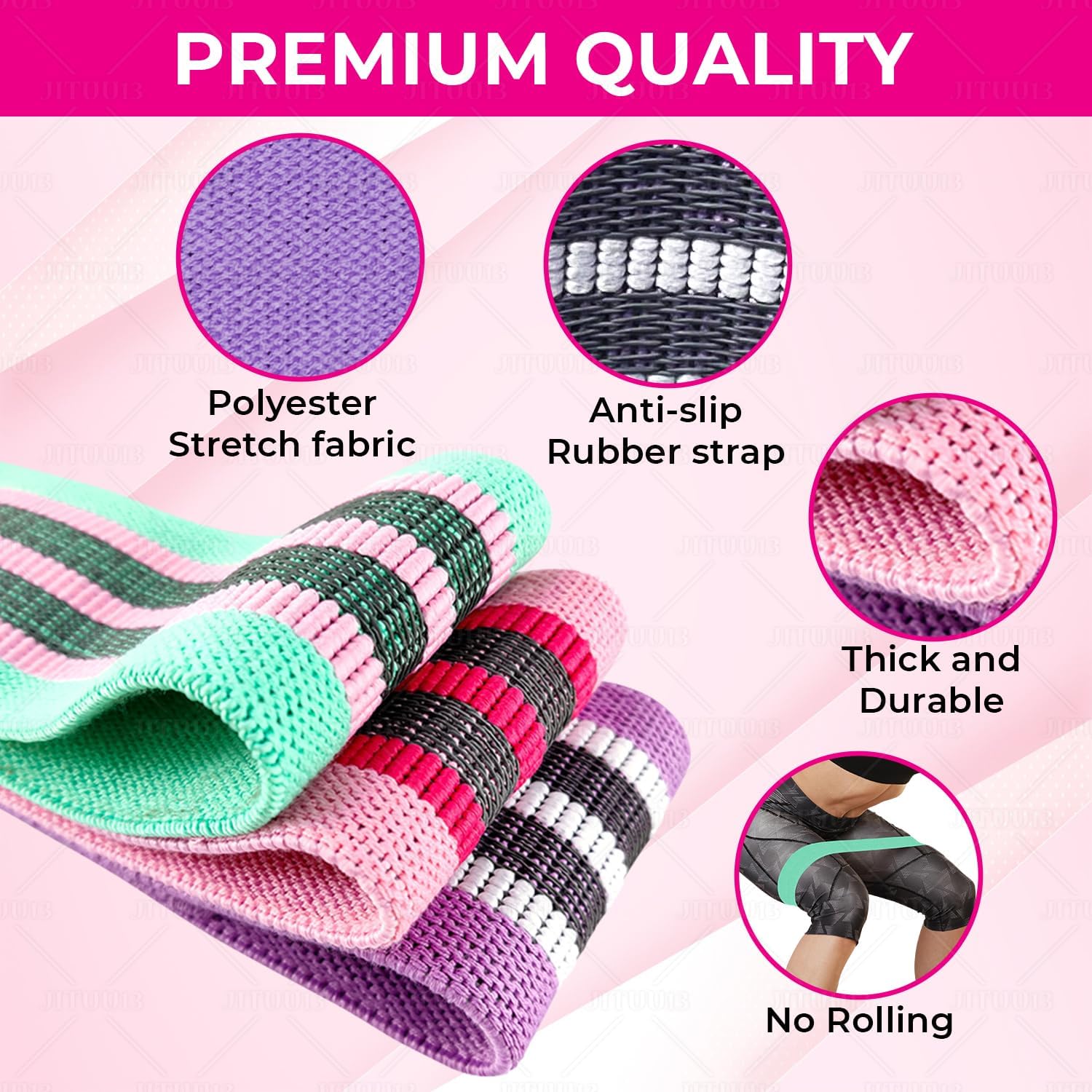 Hildebrand Bandas de resistencia  3 bandas de resistencia para entrenar  Bandas de ejercicio multiusos para abdominales, glúteos, caderas, piernas