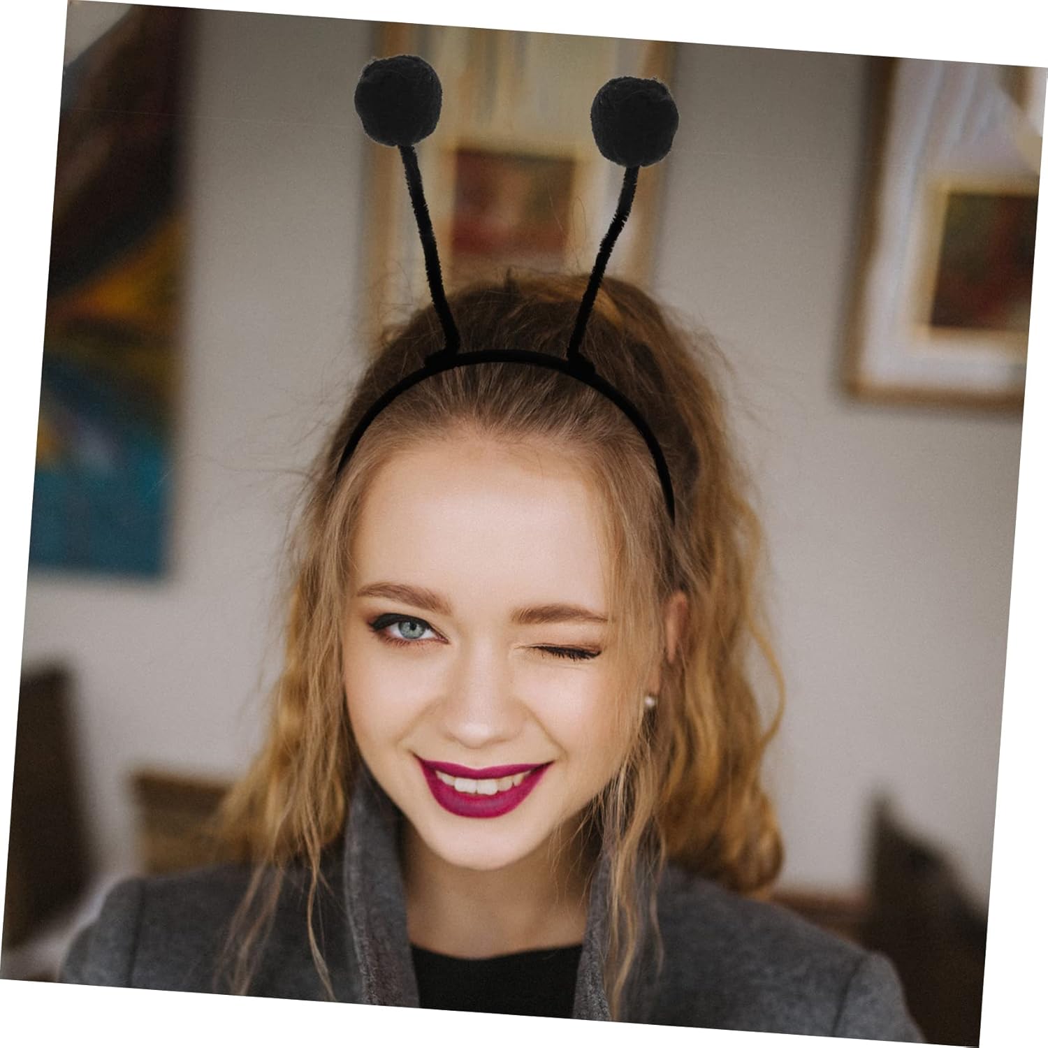 Beavorty 12 diademas de bola de pelo para accesorios para cabeza de antena, boppers abejas, accesorio de cosplay, aros de pelo para niñas, diadema