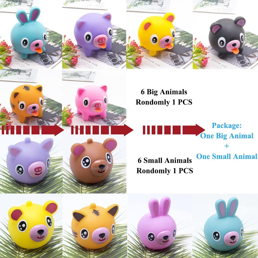 Juguete para apretar para niños, juguetes de descompresión para niños, juguete de liberación de estrés con diseño de conejo, oso tigre, oso, cerdo,
