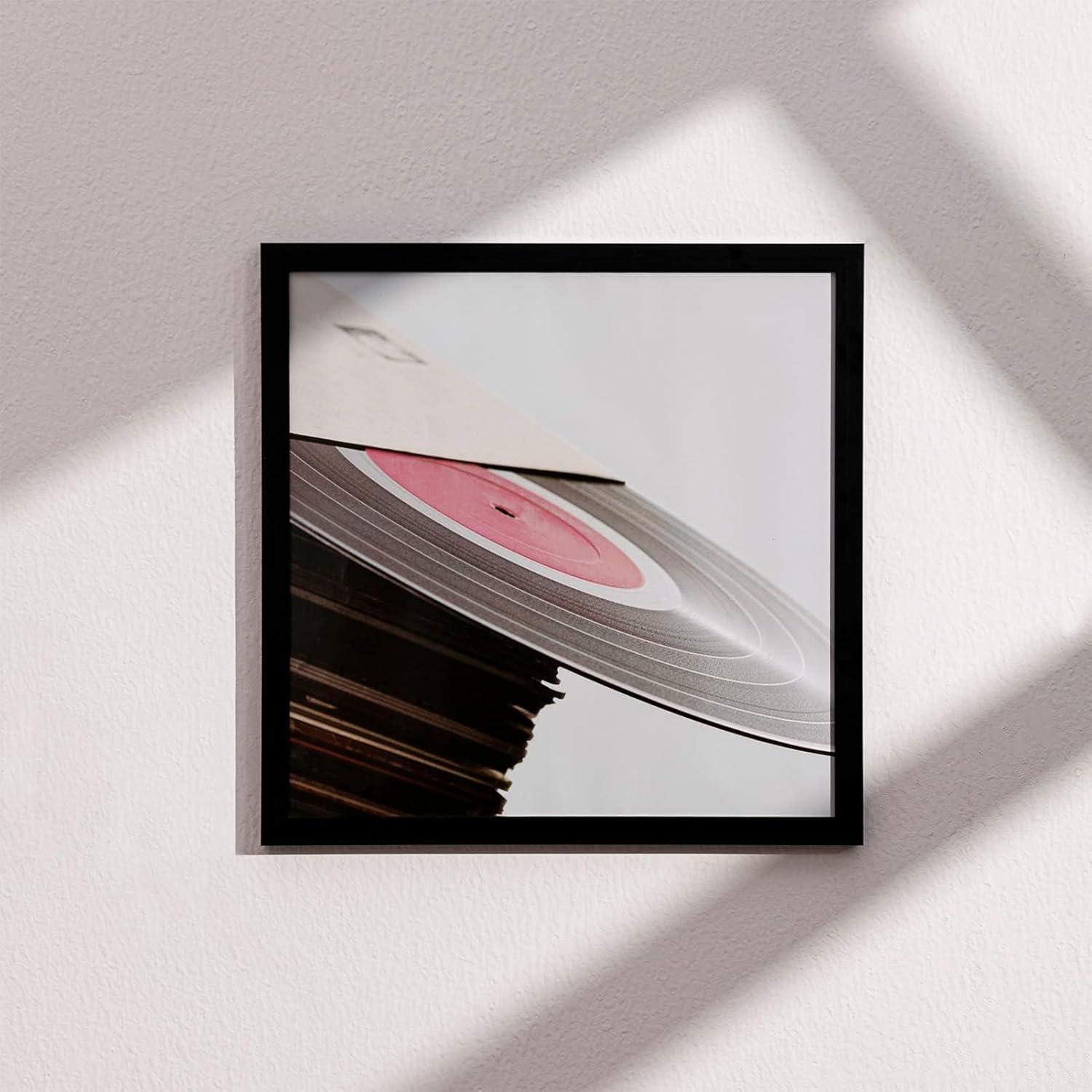 eletecpro Marco negro de 12.5 x 12.5 pulgadas, resistente y ligero, marco de álbum de PVC hecho para exhibir discos de vinilo, decoración moderna de