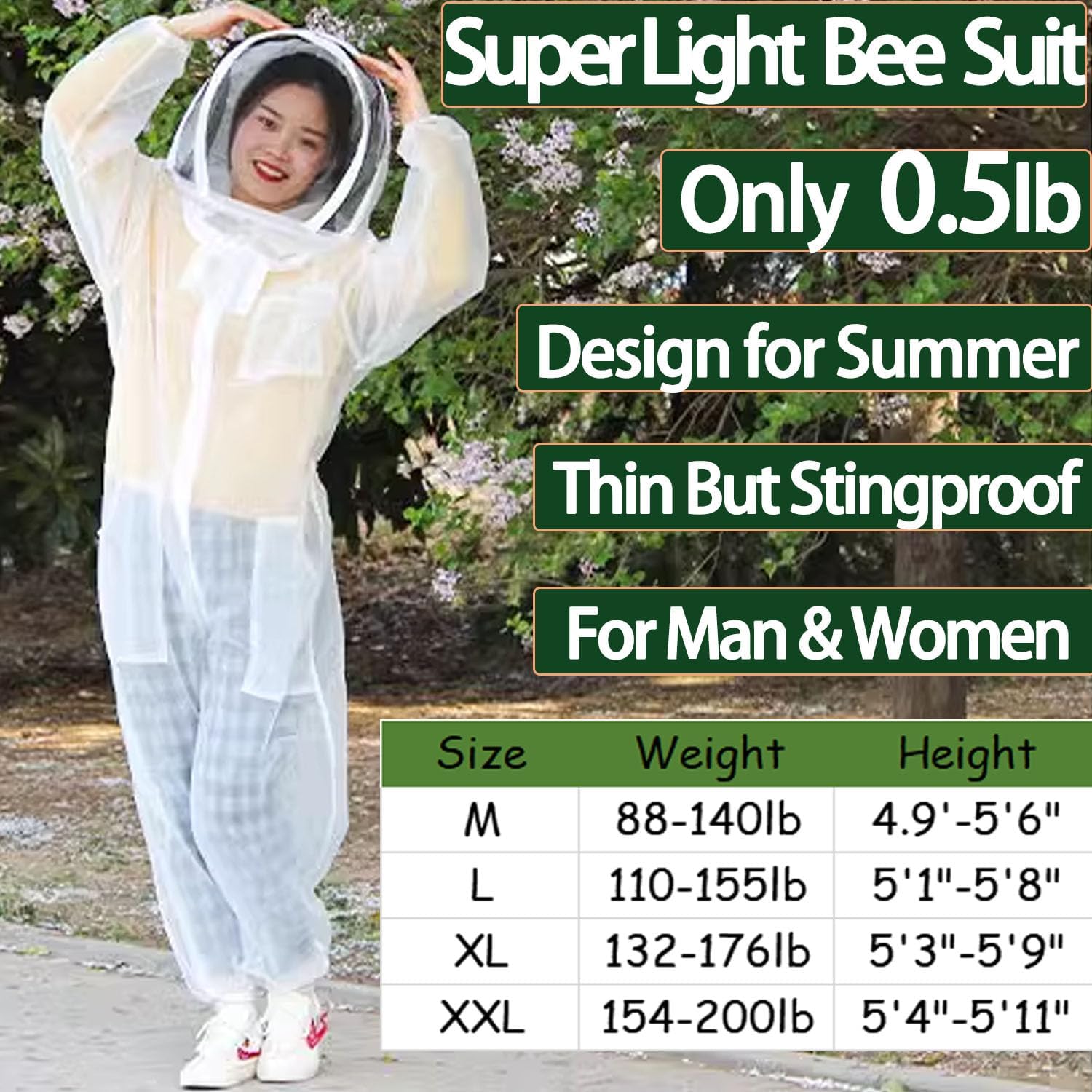 Suministros de apicultura con traje de abeja (L)