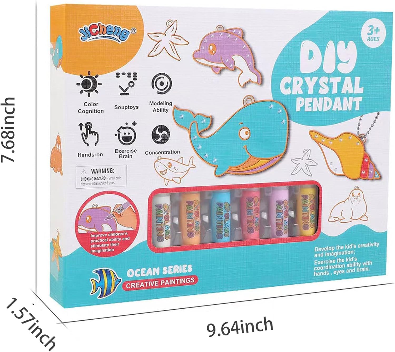 Juego de arte y manualidades de pintura de cristal de bricolaje, kit de colgante de cristal para Navidad, arte de ventana para niños, kits de arte