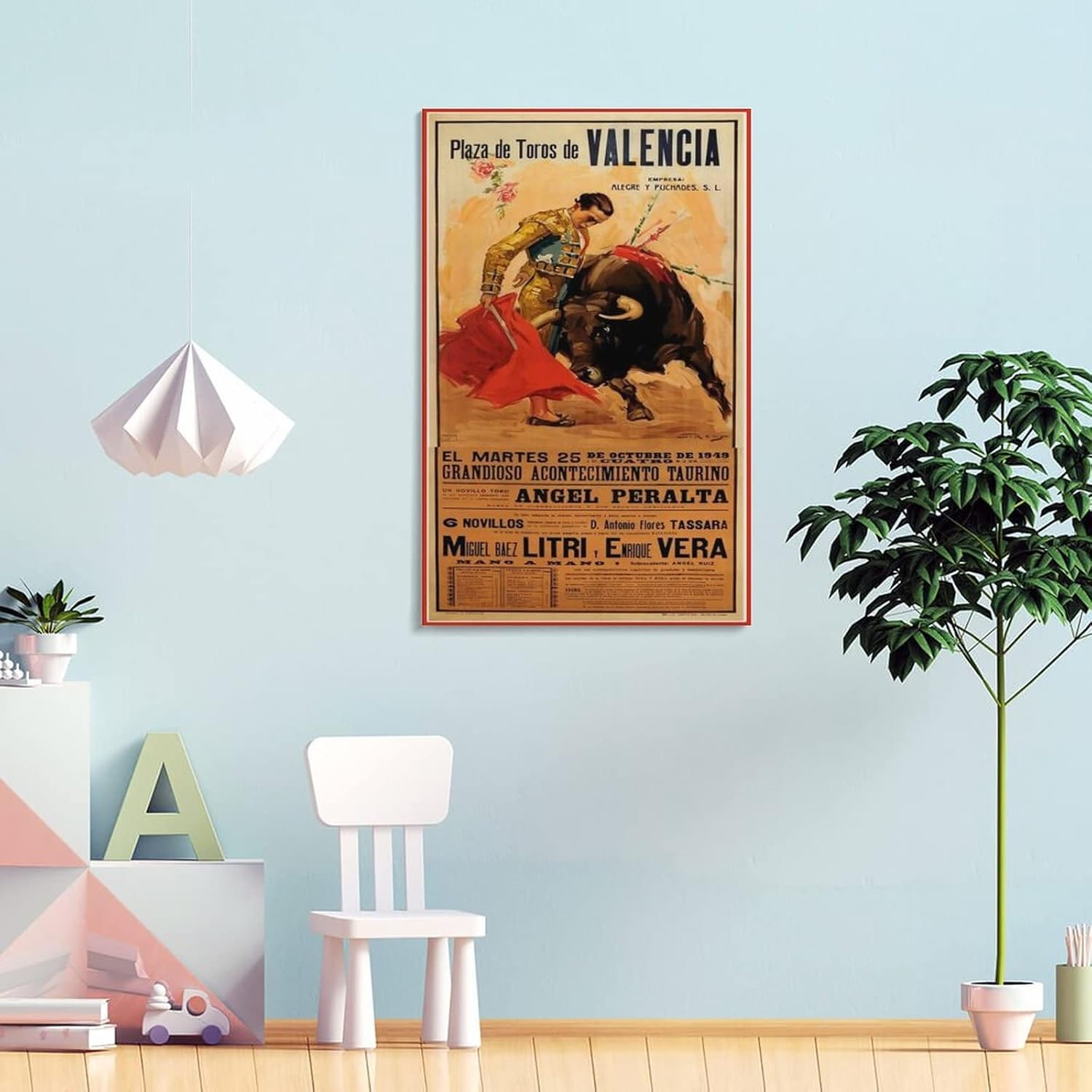 Madrid Arena – Póster retro de viaje corridas de toros, arte de rodeo (2) impresiones artísticas de pared para decoración de pared, decoración de