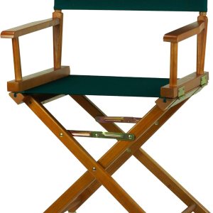 Casual Home – Silla de director de 18 in, marco de roble miel, con lona color verde cazador, altura clásica Casual Home – Silla de director de 18 in, marco de roble miel, con lona color verde cazador, altura clásica