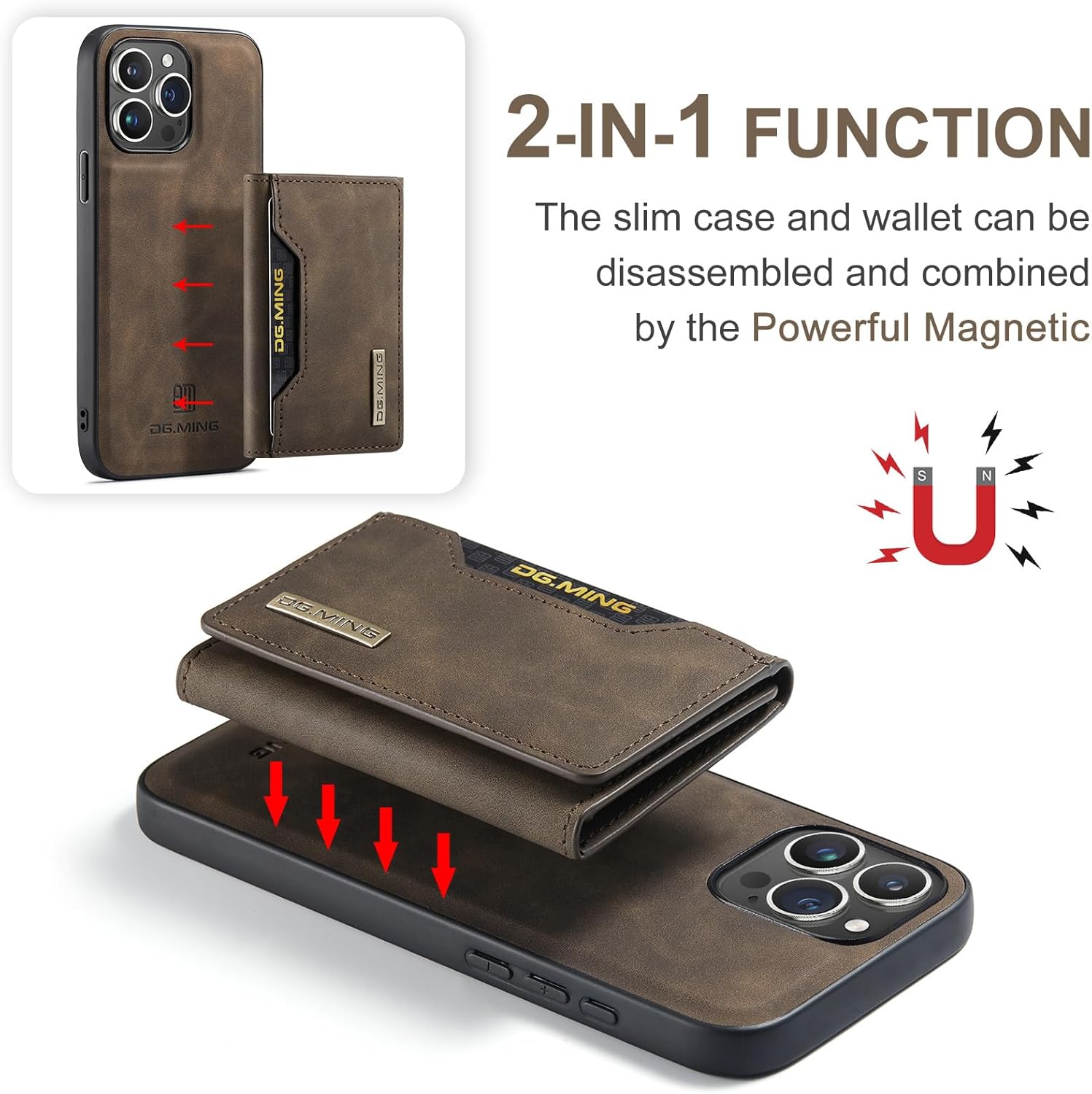 SZHAIYU Fundas de cuero tipo cartera para teléfono compatibles con iPhone 15 Pro Max con tarjetero para hombres de 6.7 pulgadas, cubierta trasera