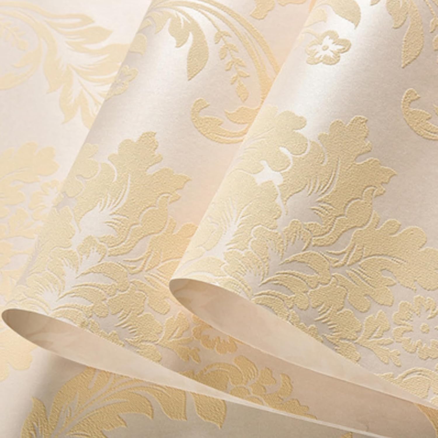 Papel Pintado Europeo 3D Papel pintado tridimensional no tejido Dormitorio Sala de estar Hotel Papel pintado no autoadhesivo Beige