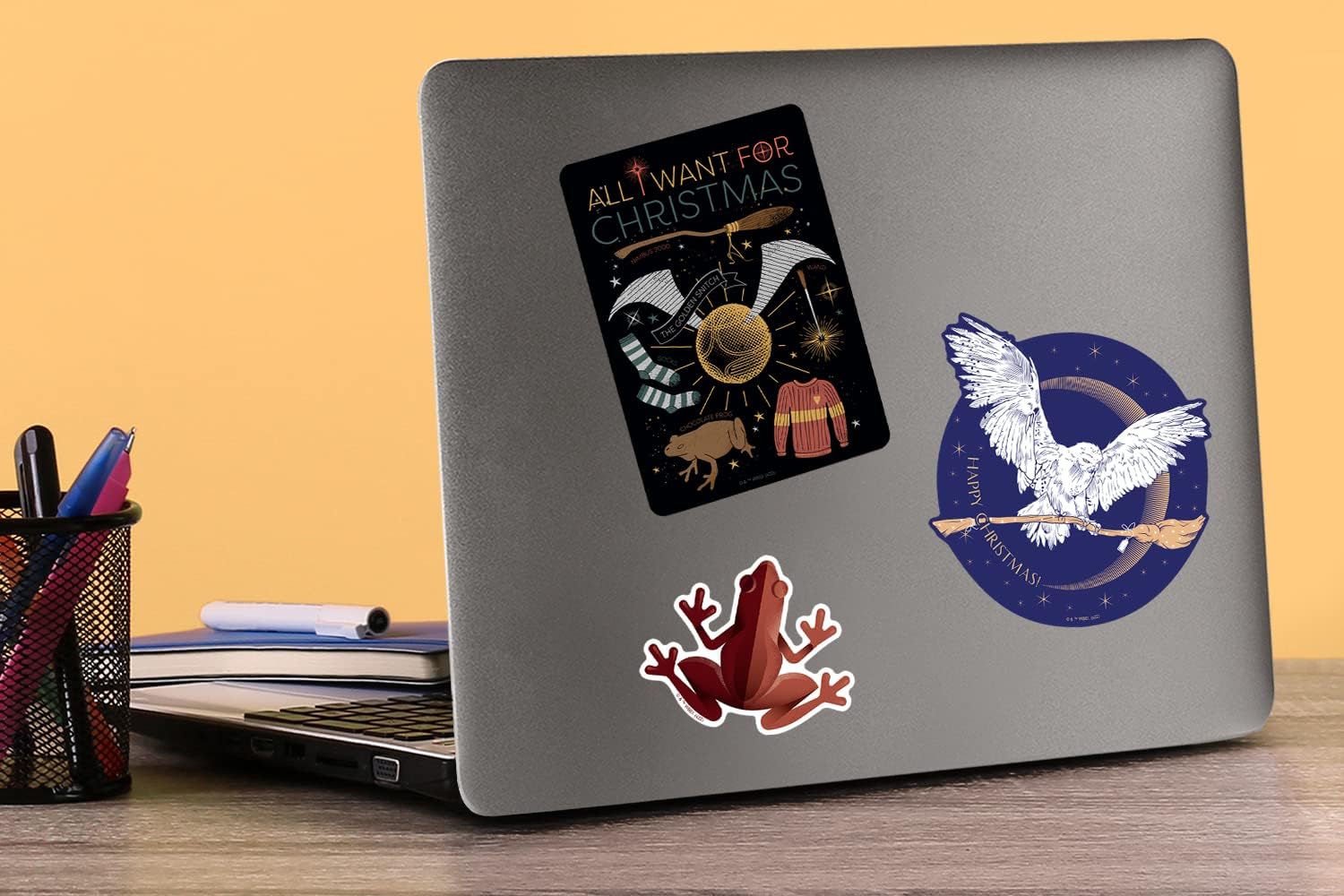 Harry Potter – Paquete variado de calcomanías navideñas de 11 quilates, vinilo grande, paquete variado de calcomanías para laptop, botella de agua,