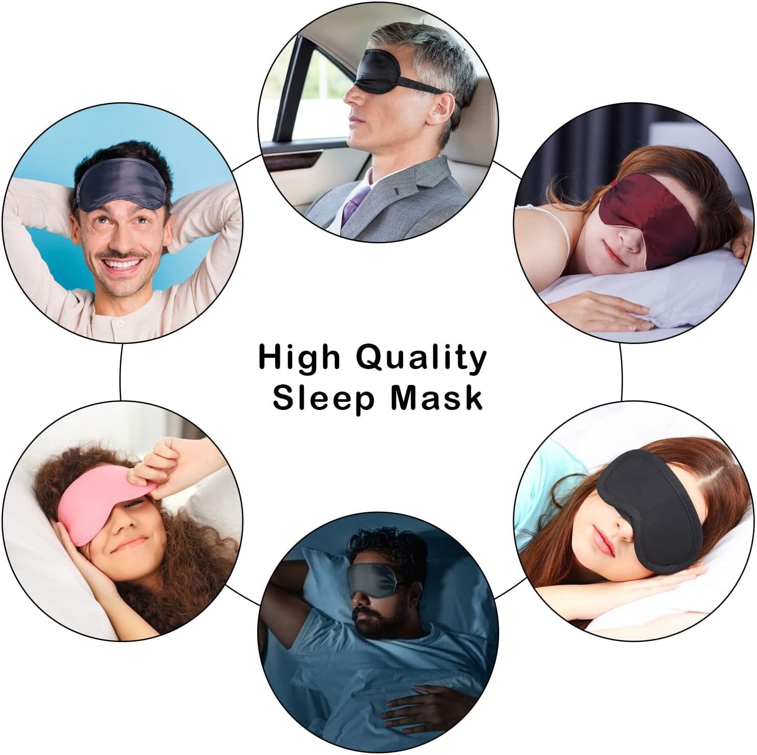 Máscara de ojos contorneada 3D para dormir, máscara de lujo para dormir con correa ajustable, suave y cómoda máscara de ojos nocturnos para hombres