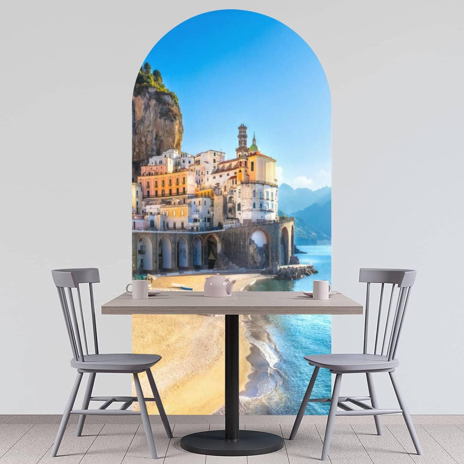 Adhesivo decorativo para pared, diseño de paisaje urbano de Italia, autoadhesivo, extraíble, decoración de pared para sala de estar, dormitorio,
