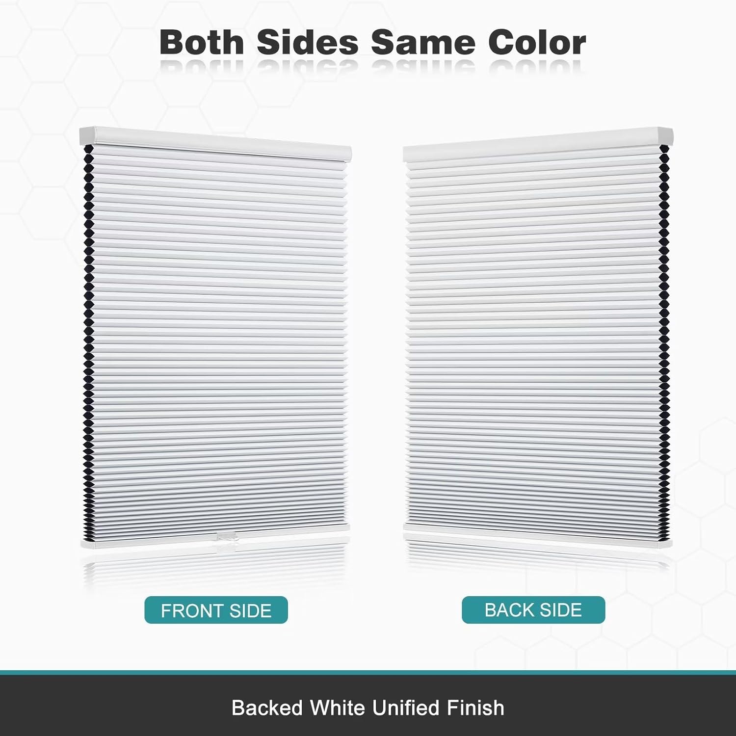 Changshade Persiana opaca personalizada sin cables, con el diámetro de panales de 1.5 pulgadas, para oscurecer la habitación, pantalla plisada de