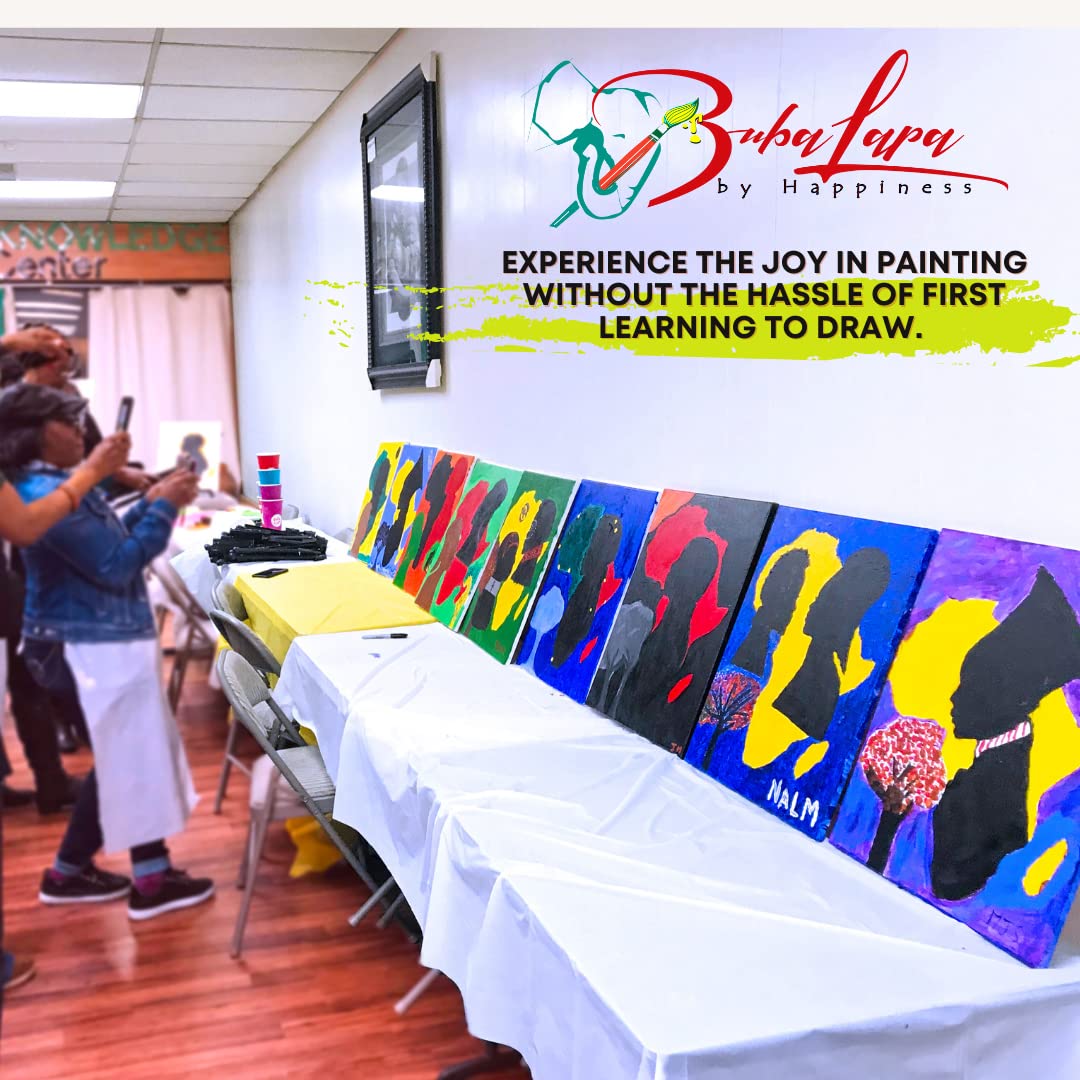 DIY Afro Ladies DIY Paint and Sip Canvas  African Queens Acrylic Painting Set