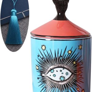 Big Eye – Tarro de vela de aromaterapia con tapa de cerámica para maquillaje, soporte para hisopos de algodón, botella de decoración para el hogar, Big Eye – Tarro de vela de aromaterapia con tapa de cerámica para maquillaje, soporte para hisopos de algodón, botella de decoración para el hogar,