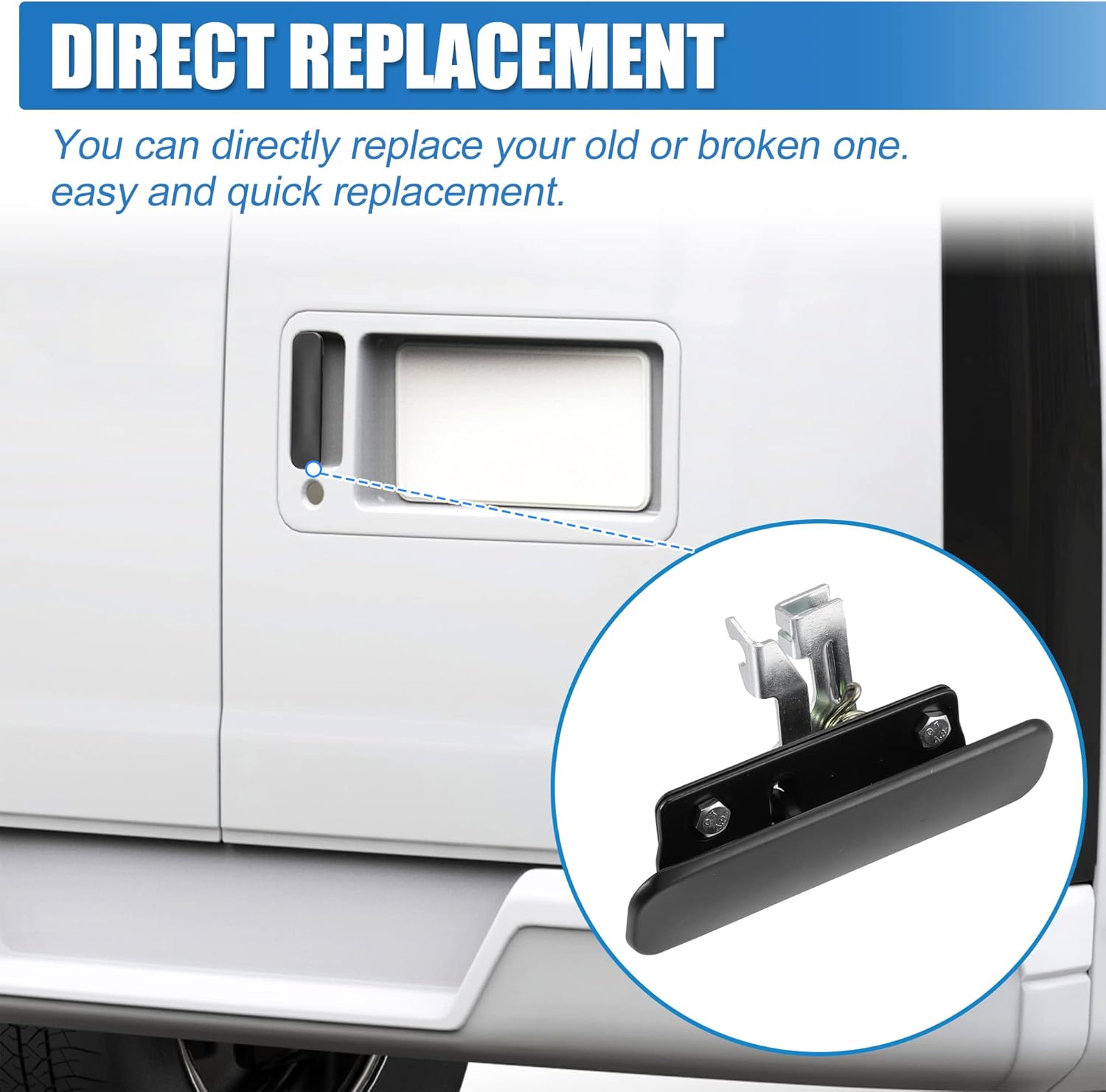 X AUTOHAUX Manija de puerta exterior exterior de carga trasera para Ford E150 E250 E350 E450 E550 Econoline Van 6C2Z15434A20A manija de puerta