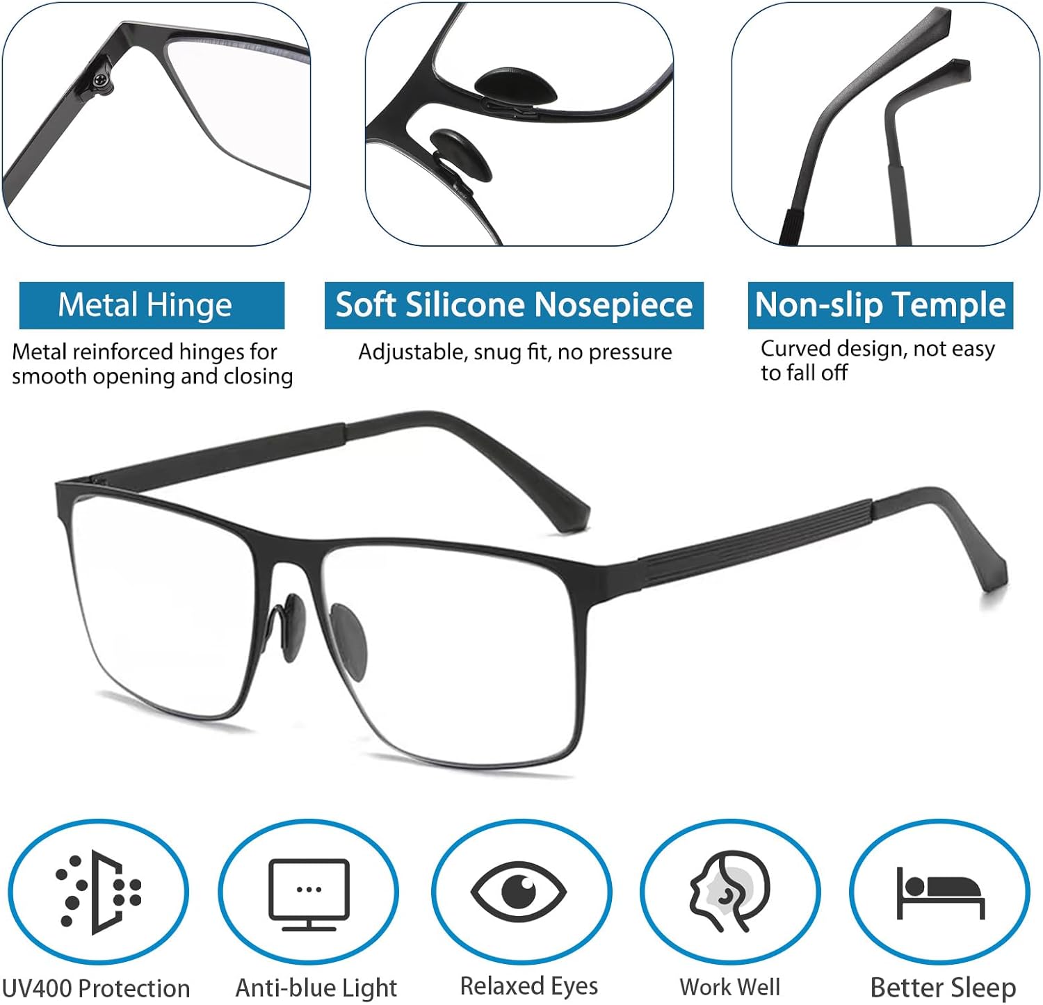Gafas de lectura progresivas multifocales para mujeres y hombres, lentes de sol fotocromáticos, antiluz azul, multifocales