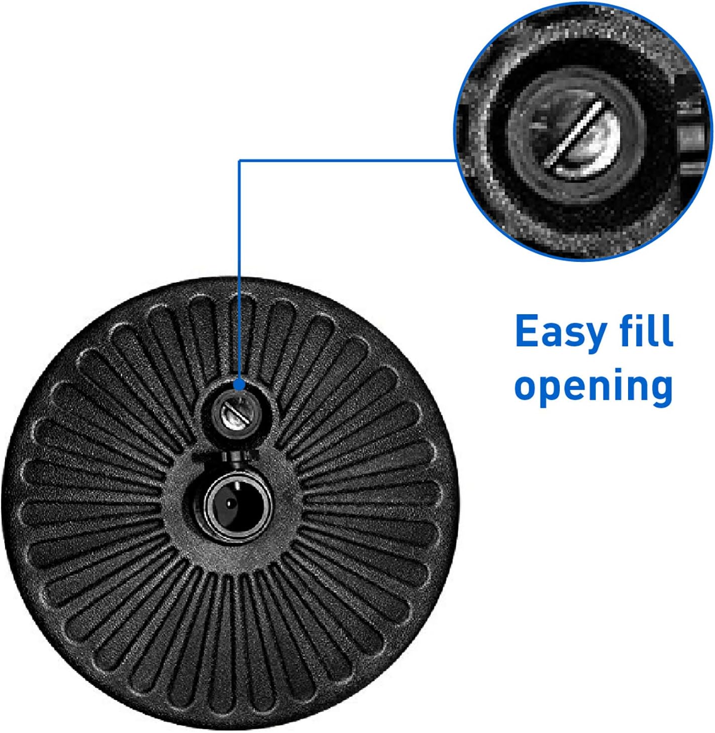 EASYGO PRODUCTS Base de sombrilla rellena de agua, para patio al aire libre, resistente, color negro