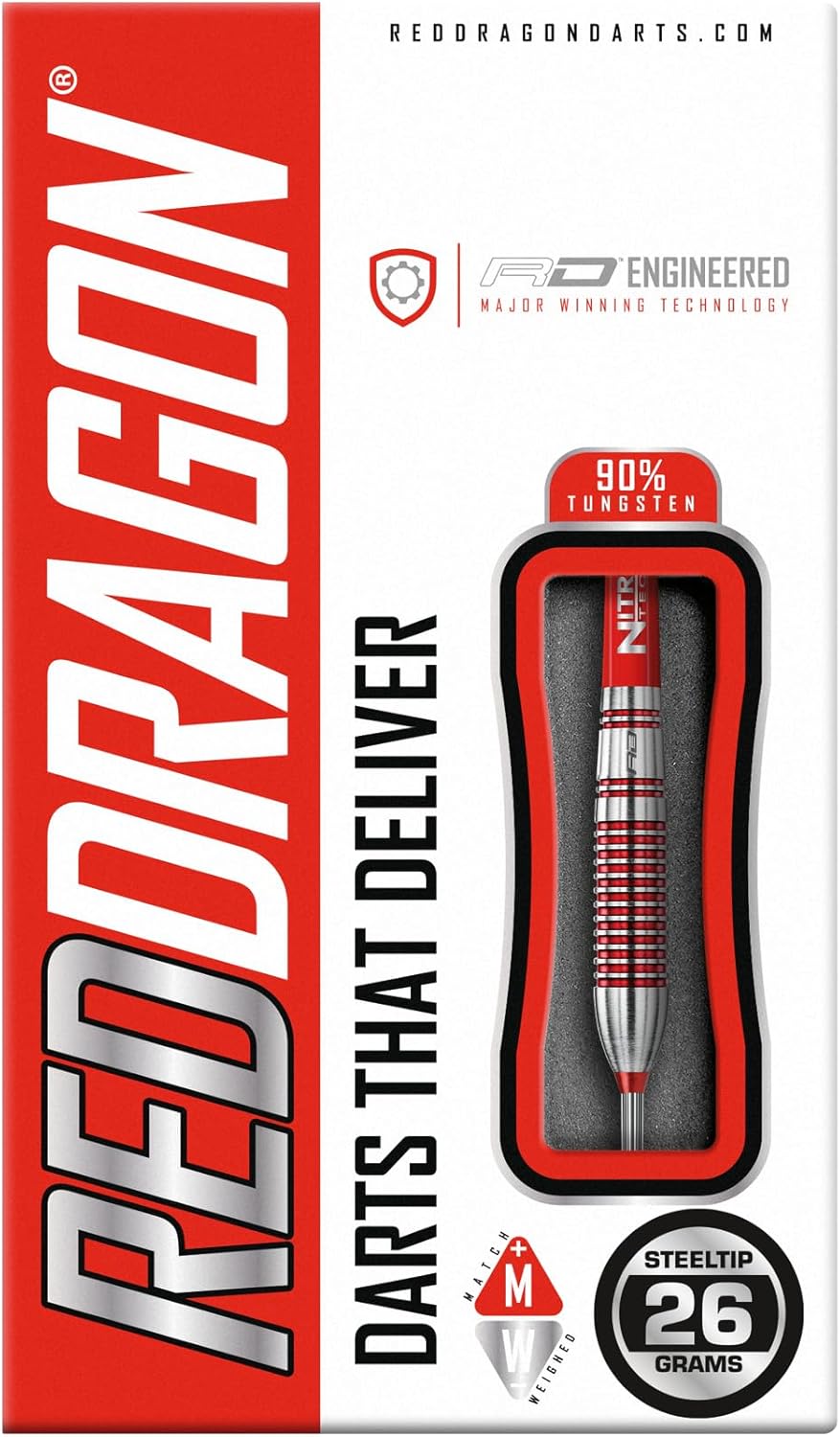 Red Dragon Reflex – Juego de dardos de tungsteno con vuelos y tallos