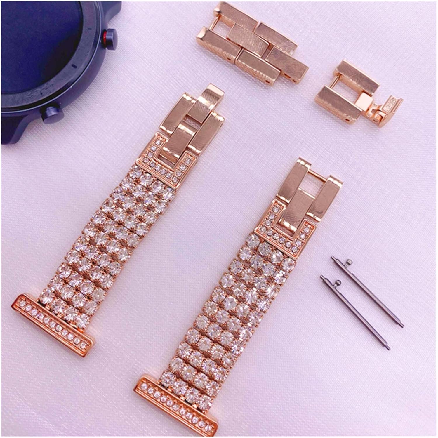 YANLITIAN – Correa de diamante de 0.78 y 0.86 pulgadas compatible con Samsung Galaxy Watch 3 de 1.61 y 1.77 pulgadas, S3 S2 de 1.654 pulgadas, 1.811