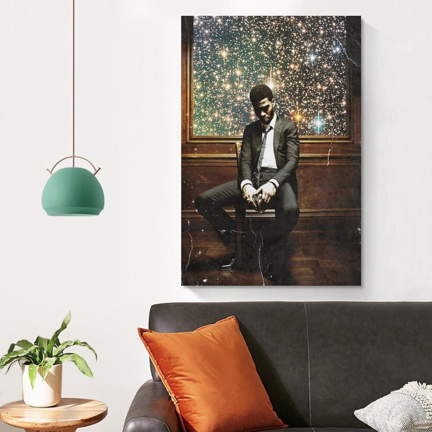 Pósters e impresiones de arte infantil Cudi Póster de hombre en la luna, 2 portada de álbum de música, pinturas artísticas, lienzo, decoración de