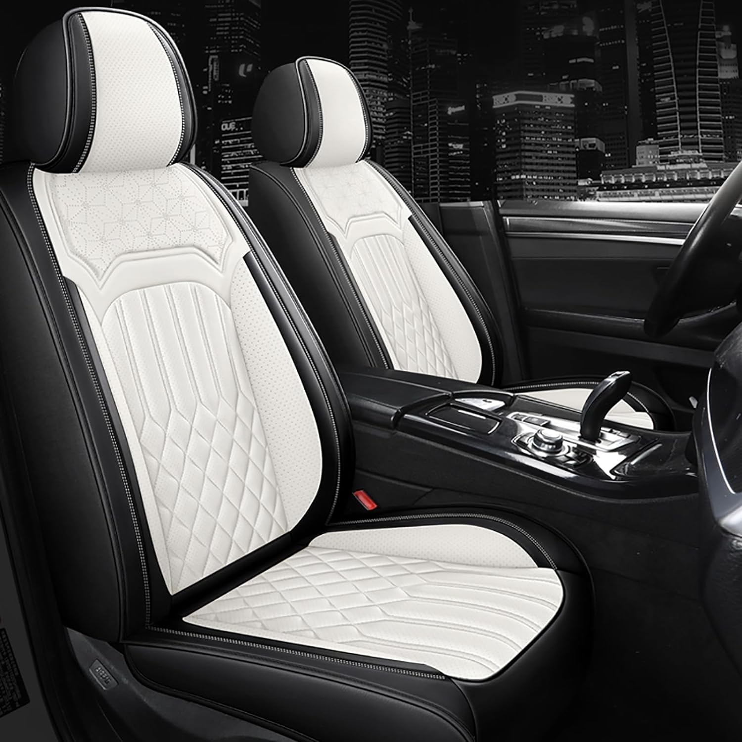 5 fundas de asiento de piel de tacto suave, compatibles con bolsas de aire, impermeables, suaves, accesorios para el interior del automóvil,