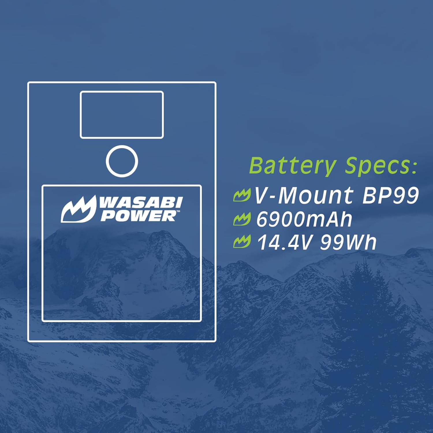 Wasabi Power Batería BP99 V-Mount Mini Series (14.4V, 6900mAh, 99Wh) con carga rápida USB-C