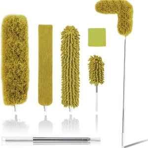 Plumeros mejorados para limpieza (6 unidades), plumero de ventilador de techo con poste de extensión grueso de 100 pulgadas, plumero largo Plumeros mejorados para limpieza (6 unidades), plumero de ventilador de techo con poste de extensión grueso de 100 pulgadas, plumero largo