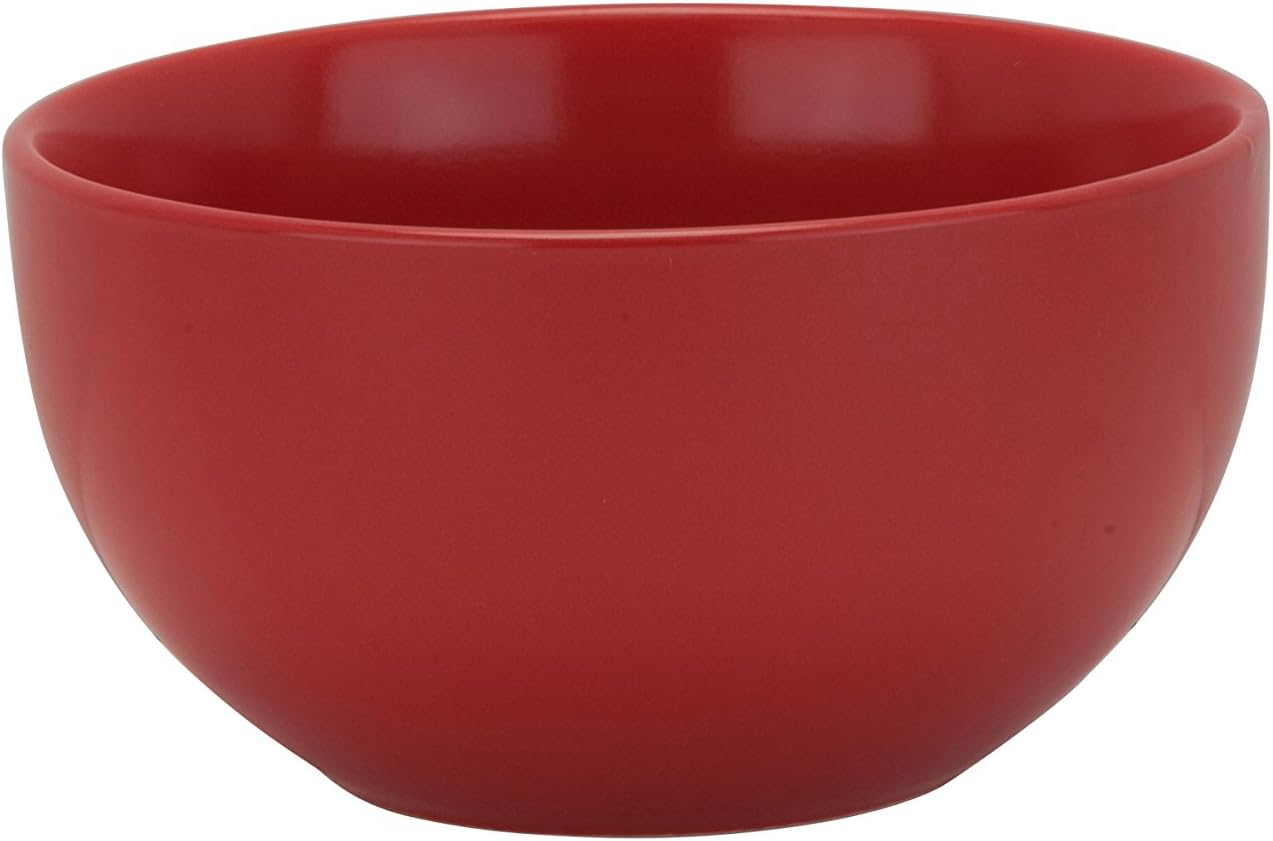 10 Strawberry Street Wazee – Tazón para cereales mate de 5.5 pulgadas16 onzas, juego de 6, rojo