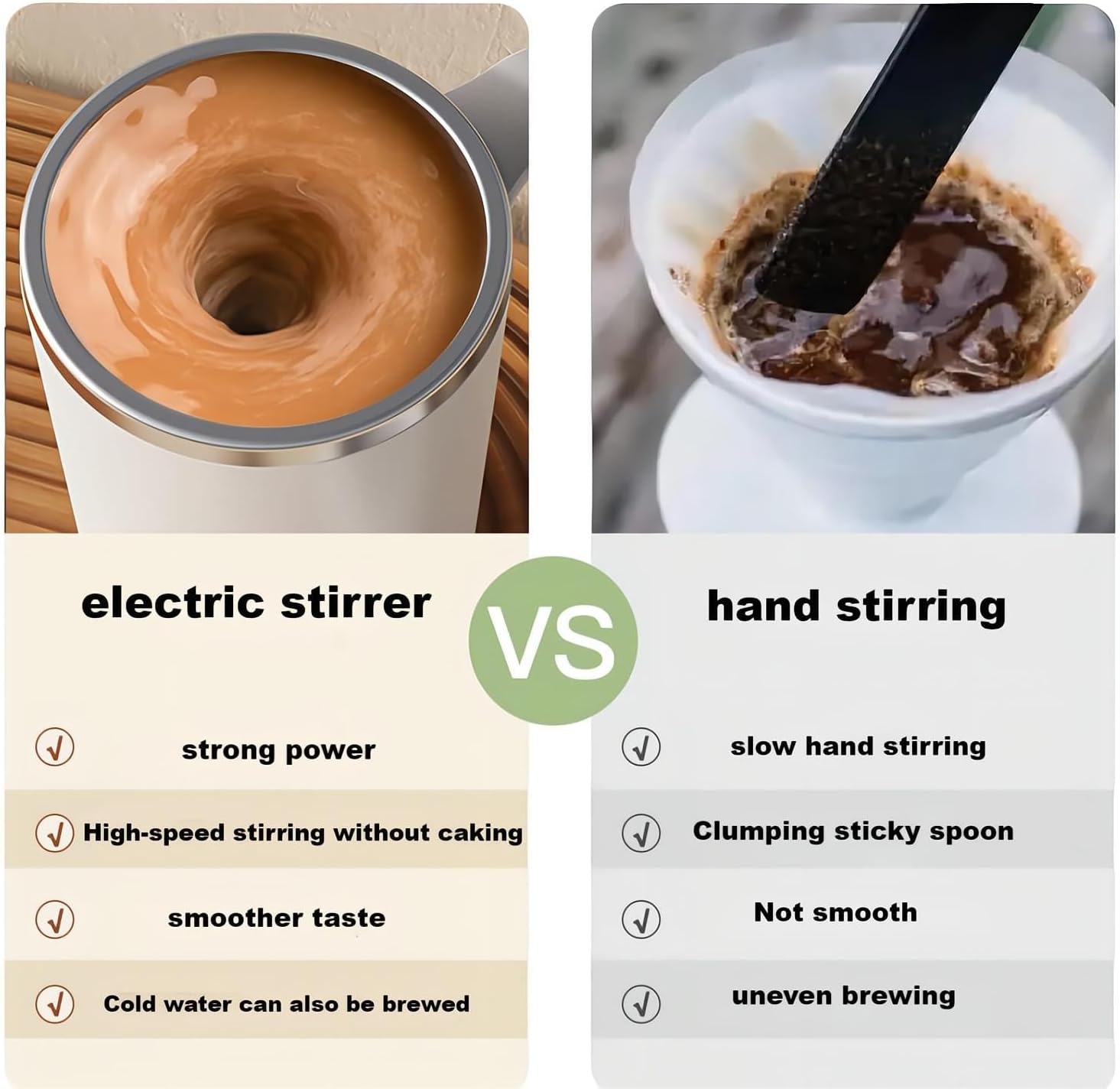 KittBaby – Taza de café autoagitable, taza mezcladora magnética automática de acero inoxidable recargable para café, té, leche y cacao, taza