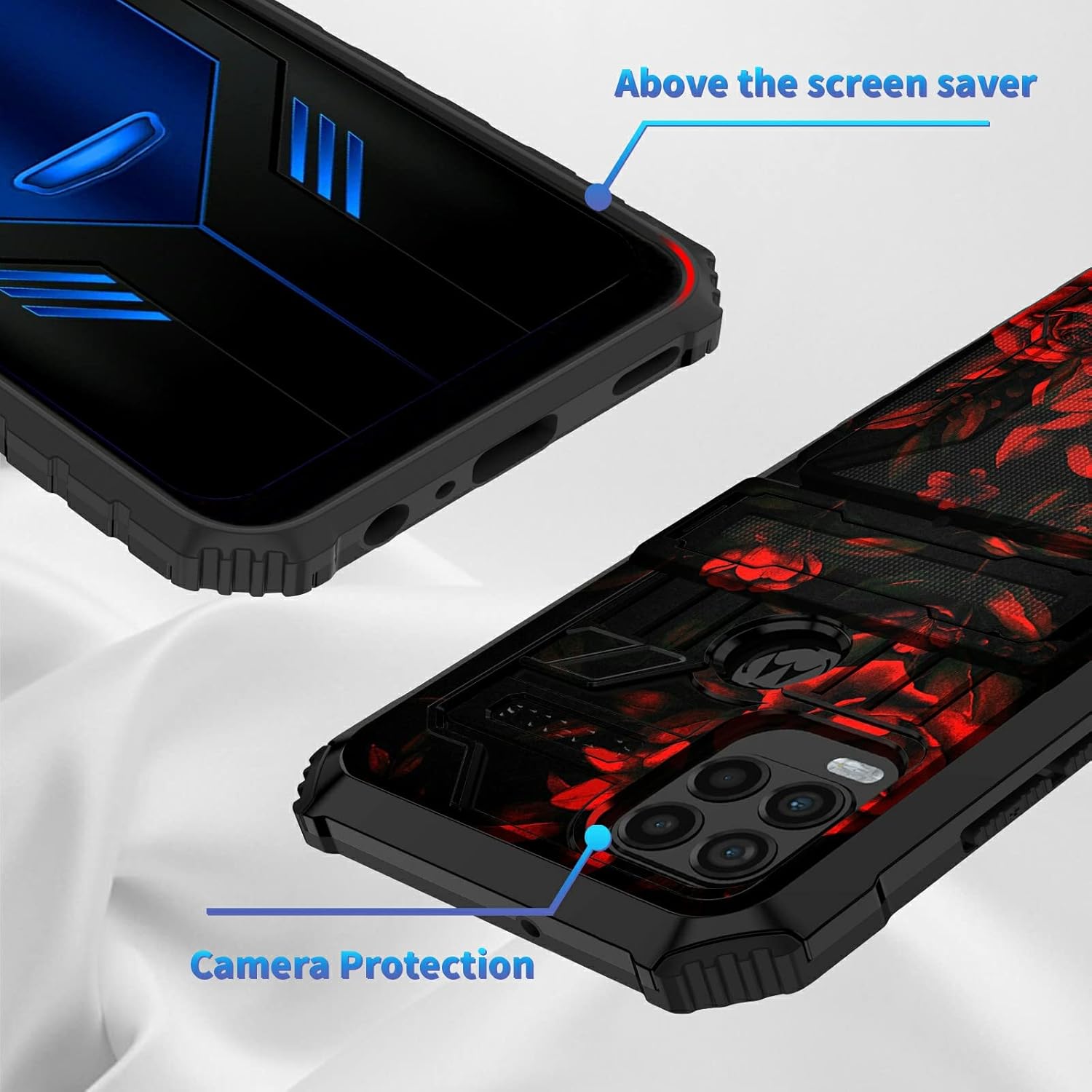 Funda tipo cartera para Motorola Moto G Stylus 5G con tarjetero desmontable (capacidad de 3 tarjetas de crédito) soporte soporte delgado resistente