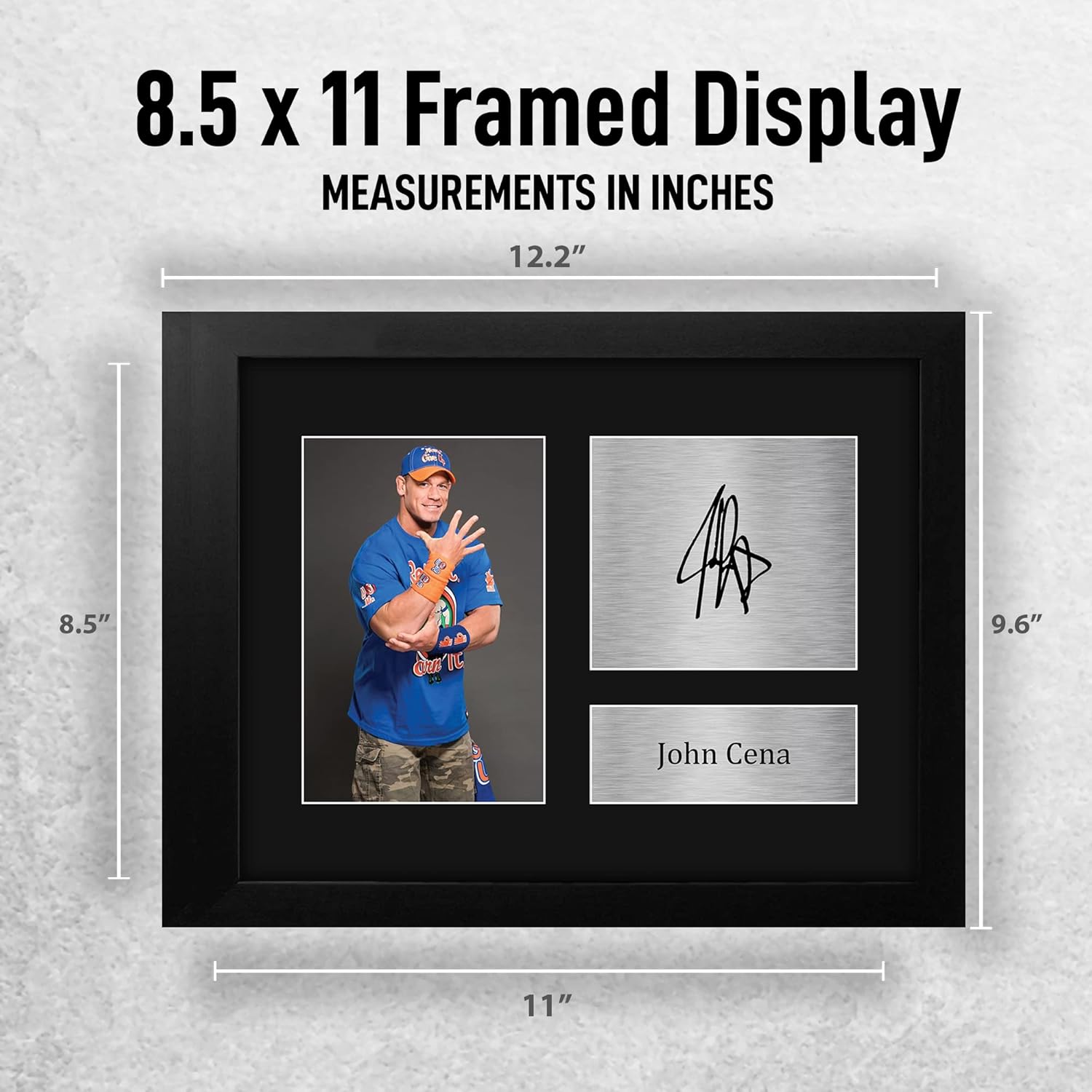 HWC Trading John Cena Gifts USL – Imagen impresa con autógrafo firmado para fanáticos de WWE y WWF Memorabilia, tamaño carta de EE. UU