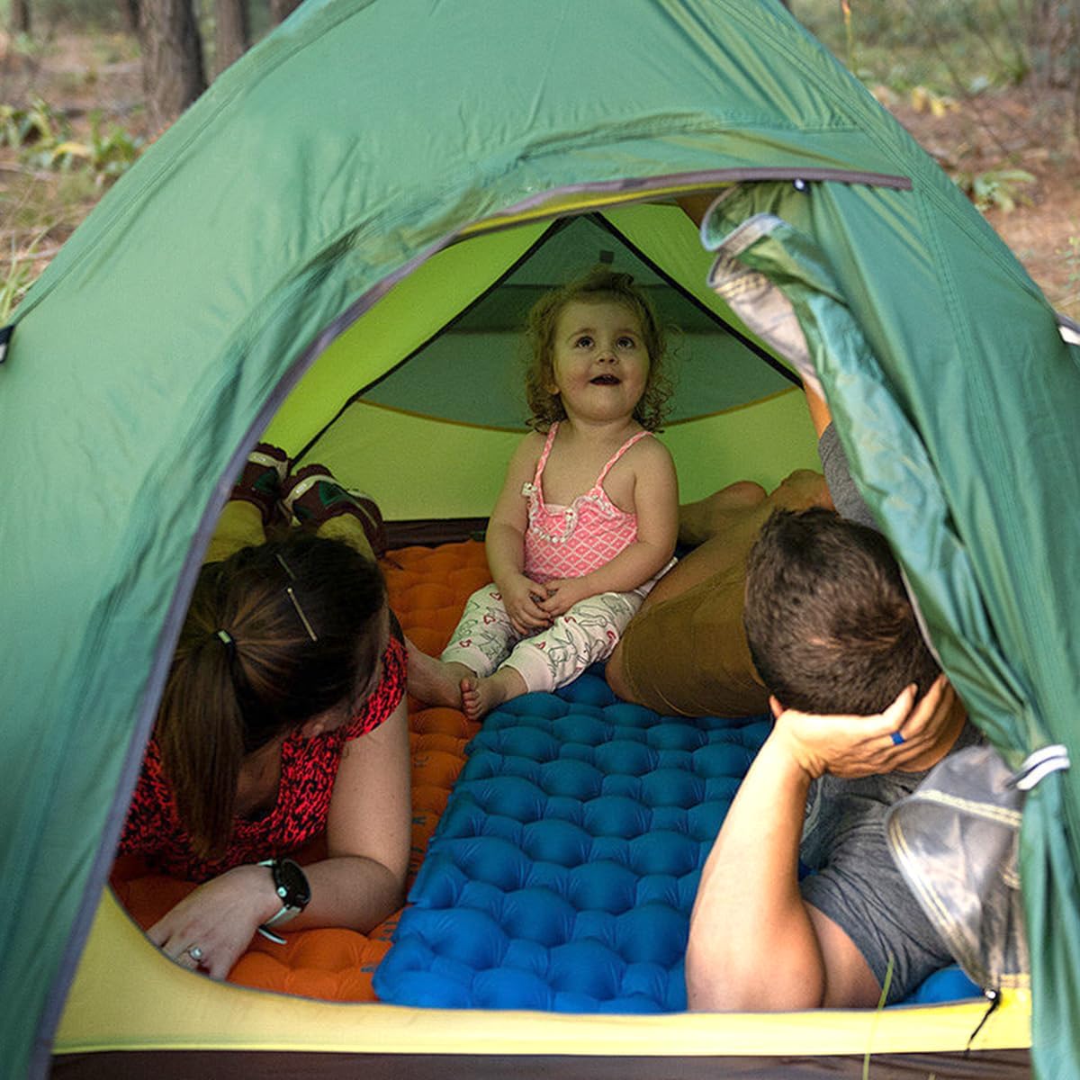 Baiao Colchoneta de dormir inflable para camping, colchoneta de dormir con almohada de 77 x 24 pulgadas, alfombrilla de dormir ultraligera con bomba