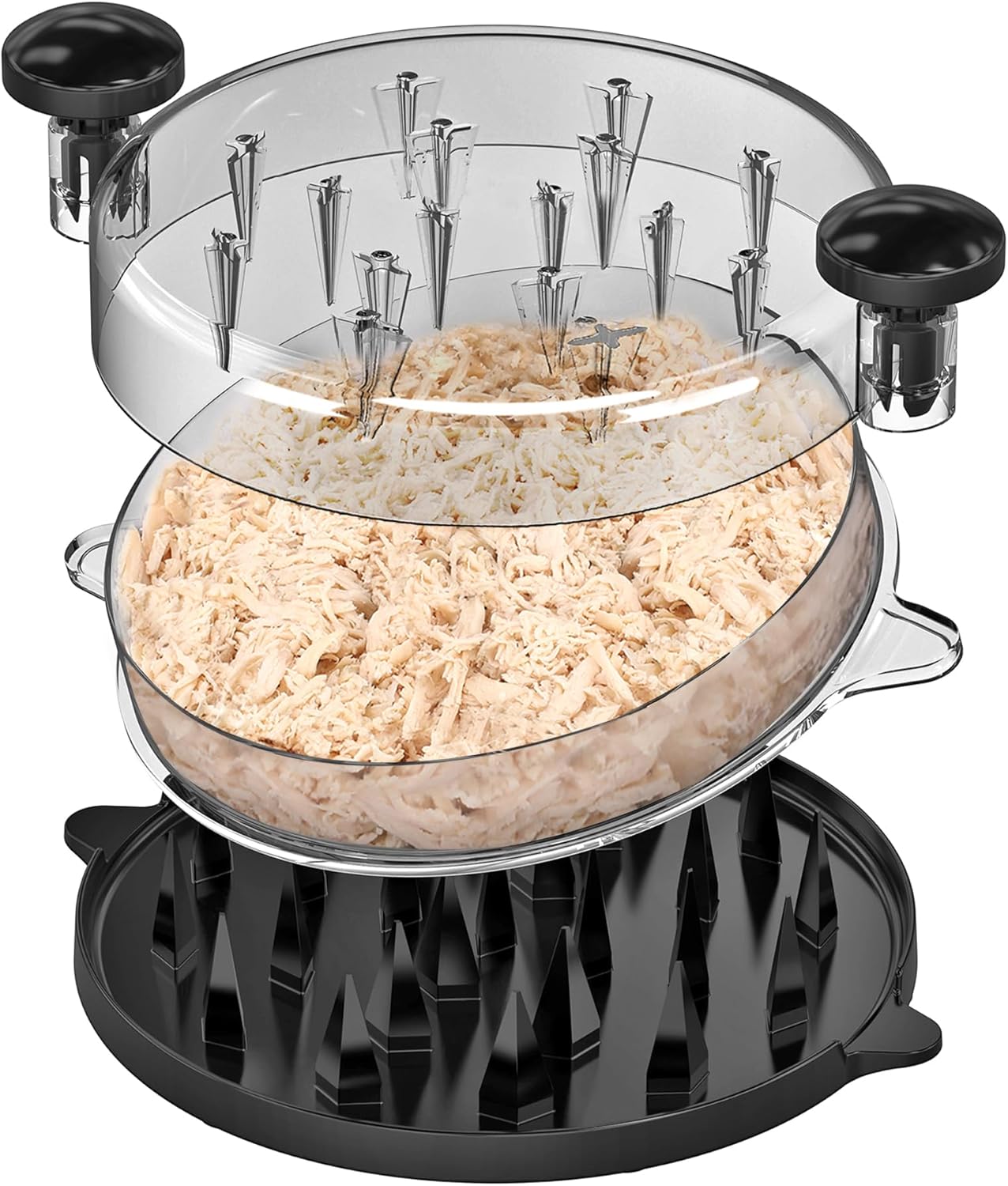 Trituradora de pollo mejorada, máquina trituradora de carne visible profesional con placa extraíble, cubierta transparente, mango ergonómico,