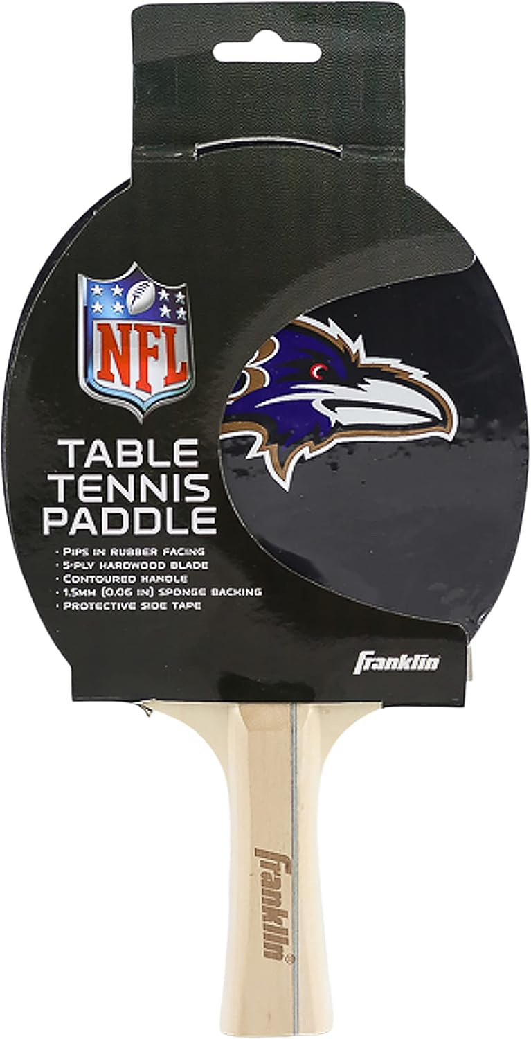Franklin Sports Pala de tenis de mesa con licencia del equipo, palas de tenis de mesa del equipo de la NFL, logotipos y colores oficiales del