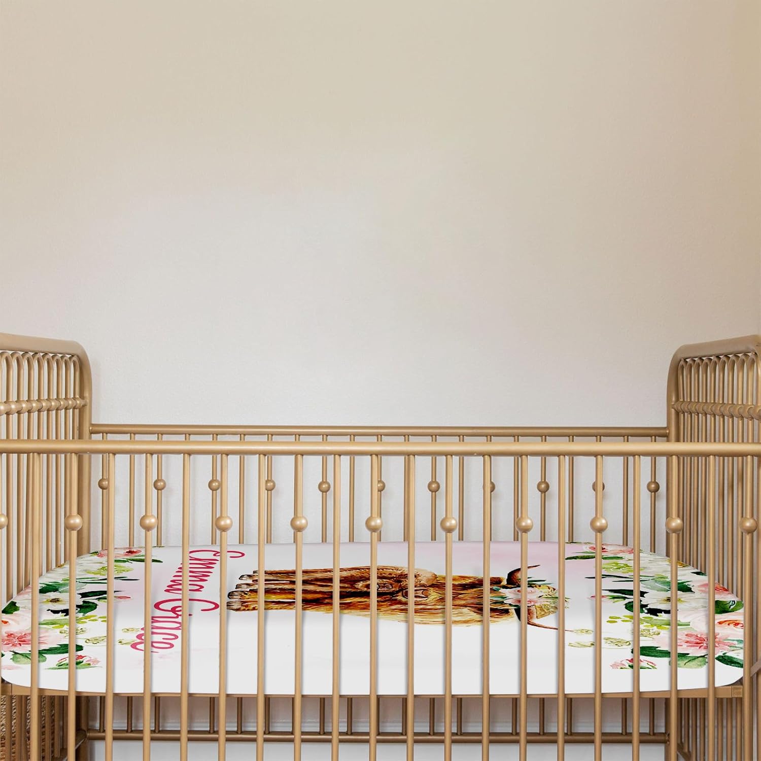 Sábana bajera personalizada para cuna de 2 piezas con nombre, sábanas de colchón para cuna para bebés, niños y niñas, mini cuarto de bebé, sábana de