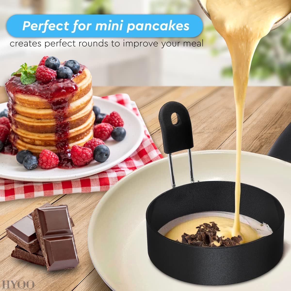Egg Rings for Frying Eggs – 2Pcs Round Egg Cooker Ring Egg Circles for Frying Eggs Egg Molds Fried Egg Cooker Ring – Egg Mold for Breakfast