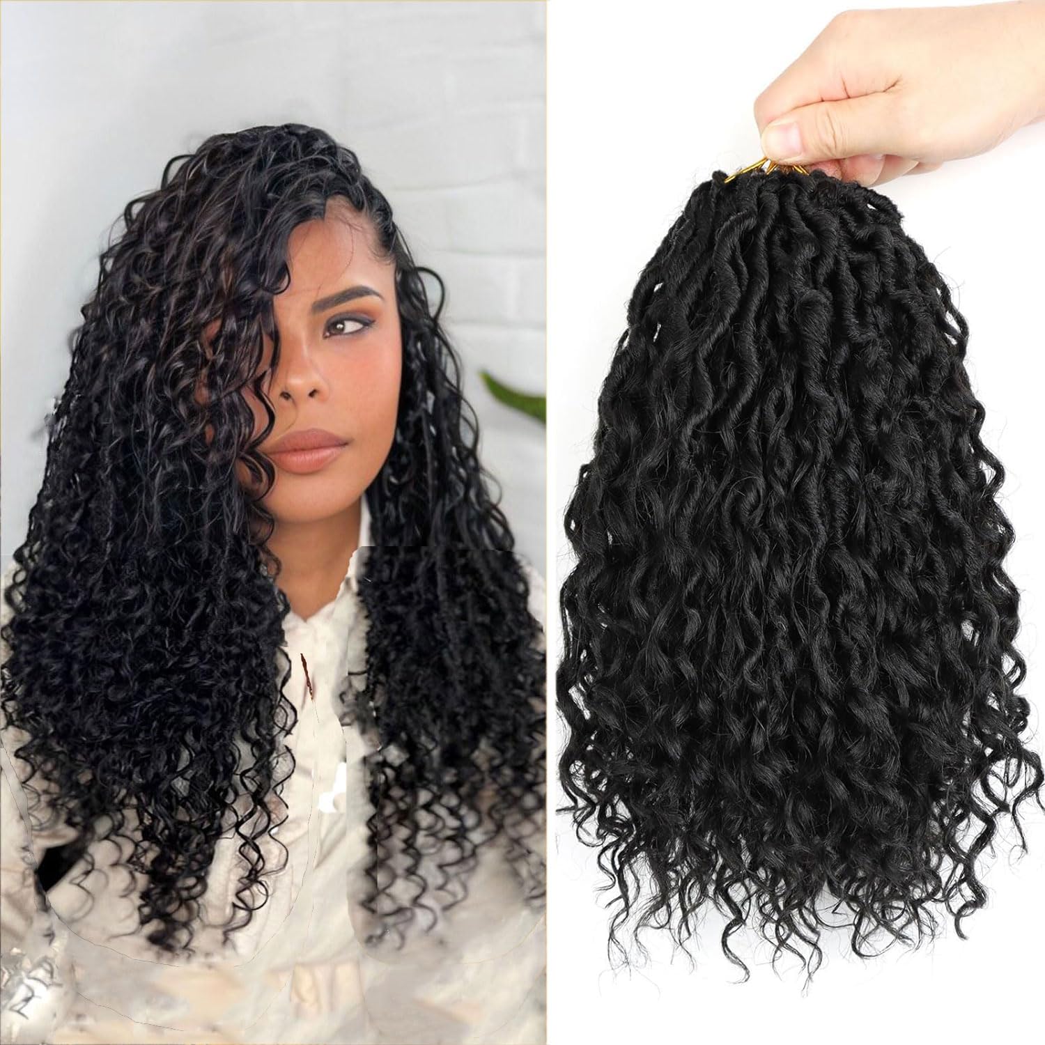 LMZIM Cabello de ganchillo Goddess Faux Locs de 12 pulgadas para mujeres negras, 8 paquetes de rastas suaves de ganchillo de cabello preanudado