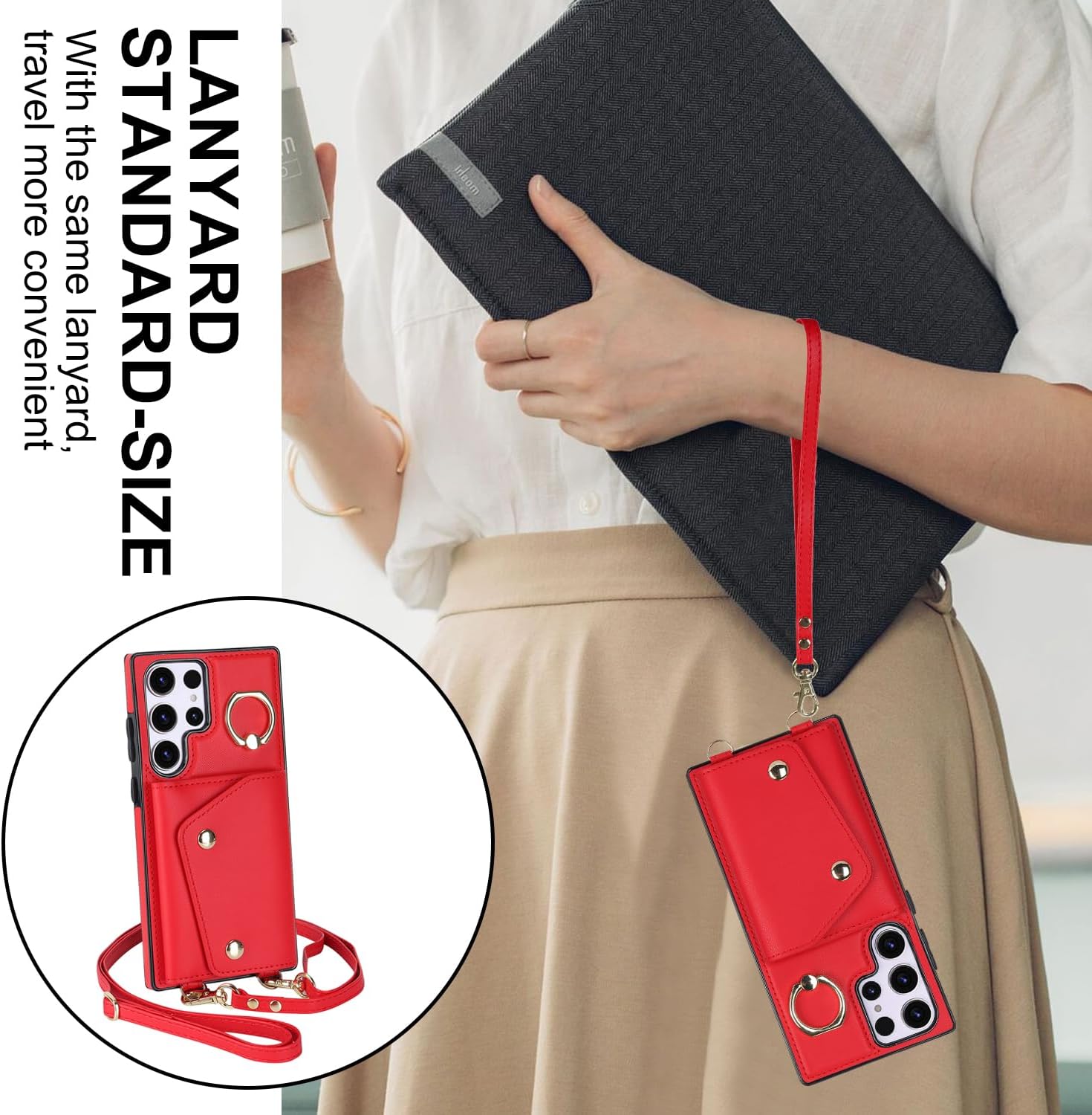 Asuwish Funda para teléfono Samsung Galaxy S23 Ultra 5G Funda tipo cartera con protector de pantalla y soporte para anillo para tarjeta de crédito,