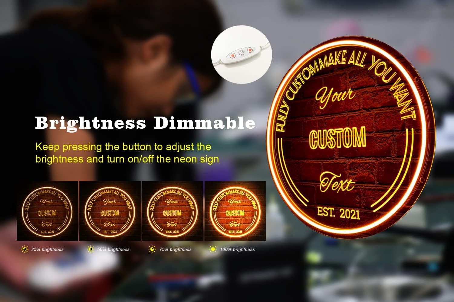 NOXTROND Letrero de neón personalizado, letrero LED personalizado con nombre, logotipo, decoración de pared alimentada por USB, para el hogar,