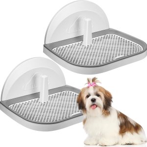 Bandeja de entrenamiento para perros con columna de pared portátil, soporte para orinal para entrenamiento de perros, 2 unidades, bandeja de Bandeja de entrenamiento para perros con columna de pared portátil, soporte para orinal para entrenamiento de perros, 2 unidades, bandeja de