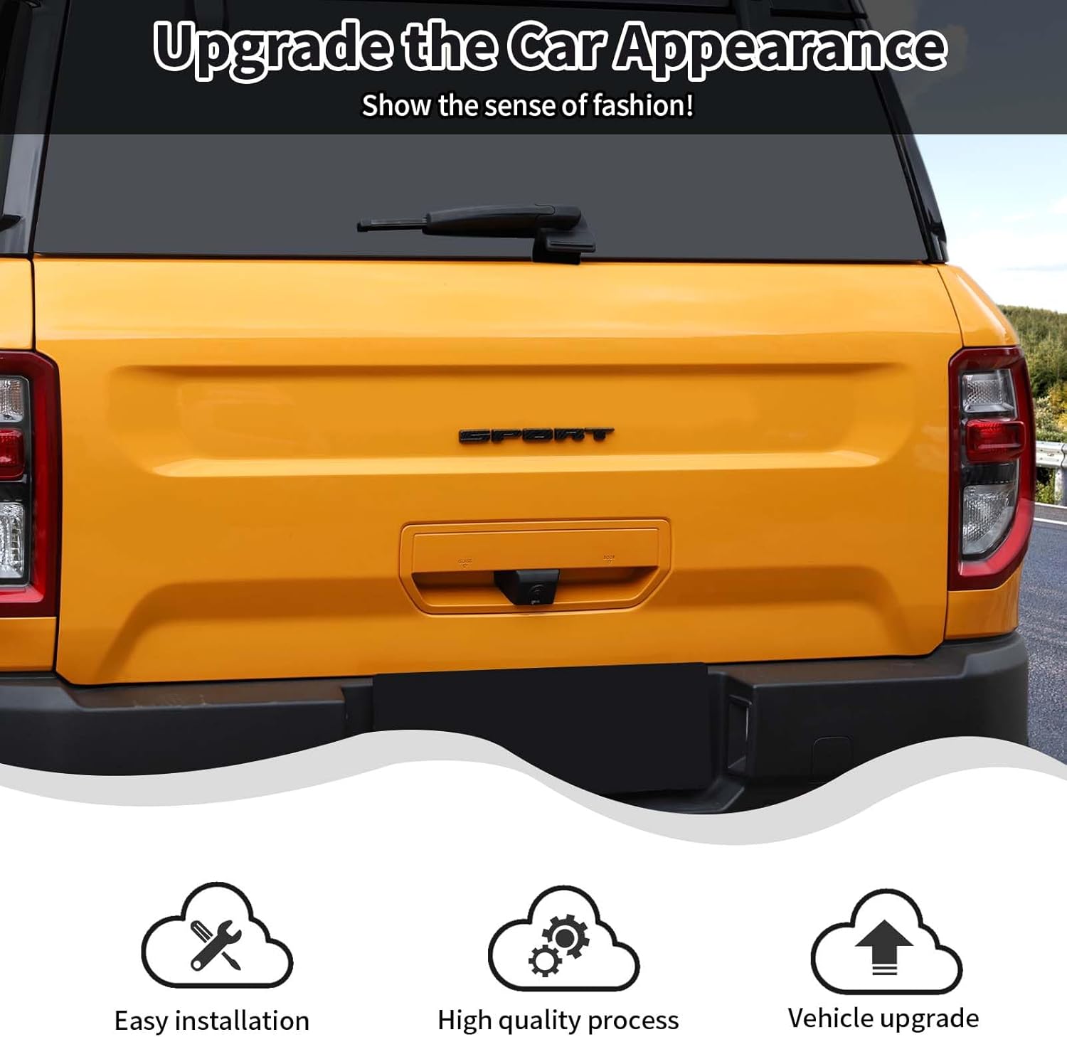 Insertos de letras para portón trasero para emblemas deportivos Ford Bronco 2021 2022+ calcomanías para portón trasero, accesorios de repuesto,
