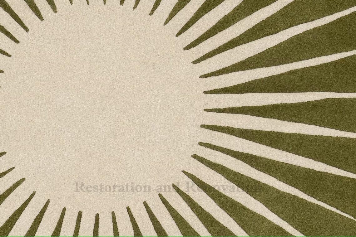 Restoration and Renovation Alfombra redonda moderna  Copetuda a mano con 100% lana de Nueva Zelanda, alfombra circular gruesa y suave para