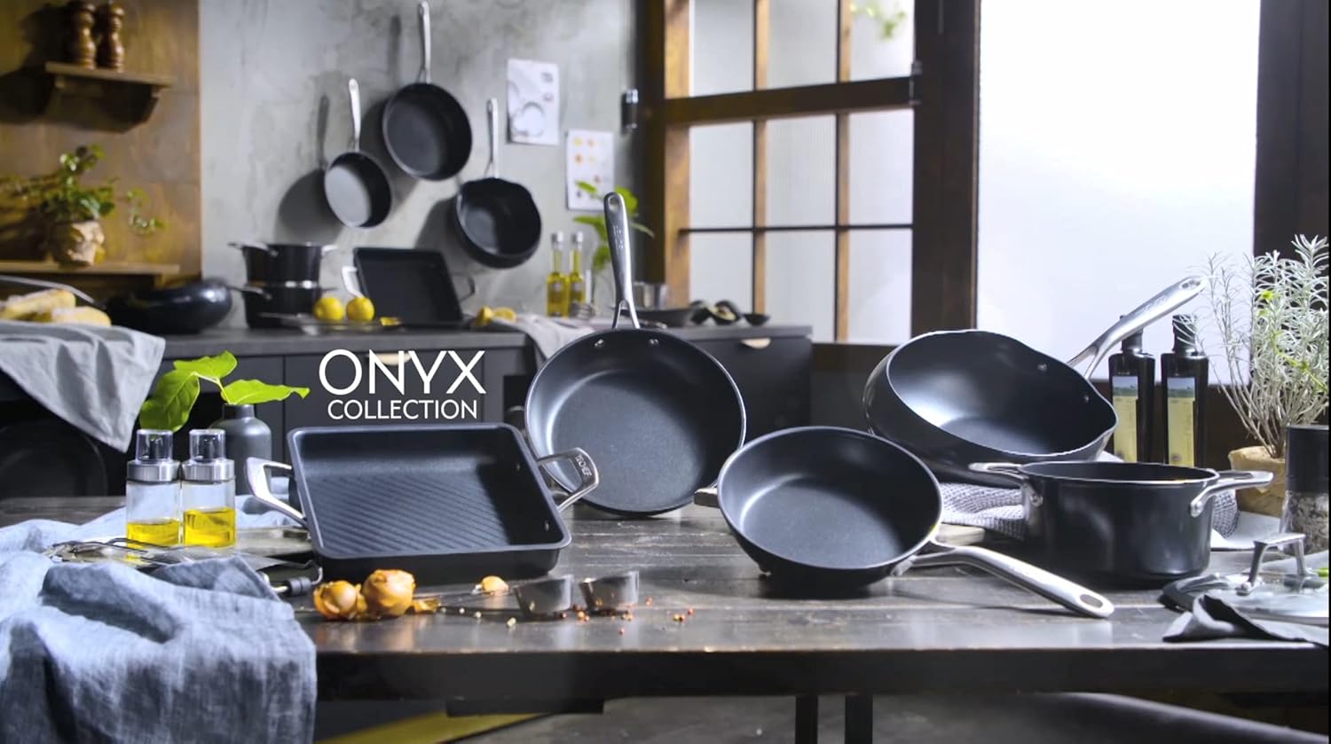 TECHEF – Colección Onyx – Olla de sopa de 2.8 cuartos con tapa de vidrio, recubierta con nuevo revestimiento antiadherente de teflón platino (sin