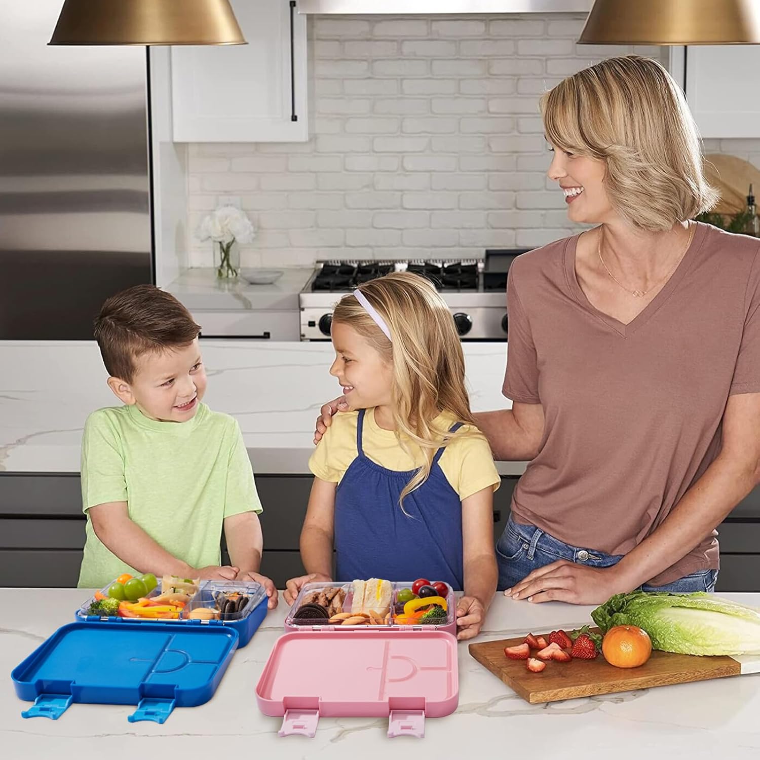 JOYHILL Lonchera para niños, lonchera Bento a prueba de fugas con 4 a 6 compartimentos, contenedores de almuerzo sin BPA Bento Box para adultos y