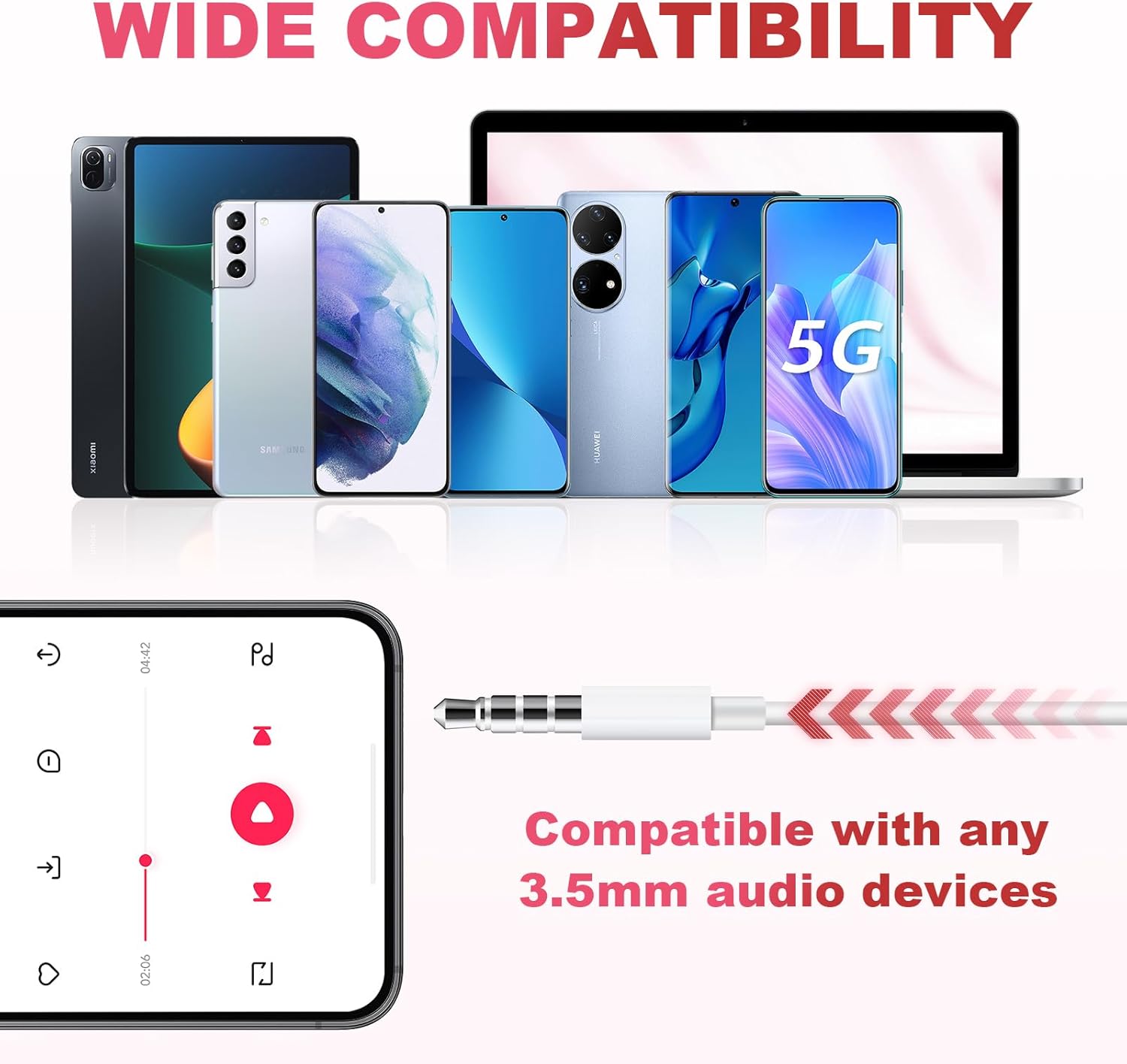 XNMOA Auriculares con cable con micrófono, auriculares con cable de 0.138 in, auriculares con cable intrauditivos estéreo de alta fidelidad,