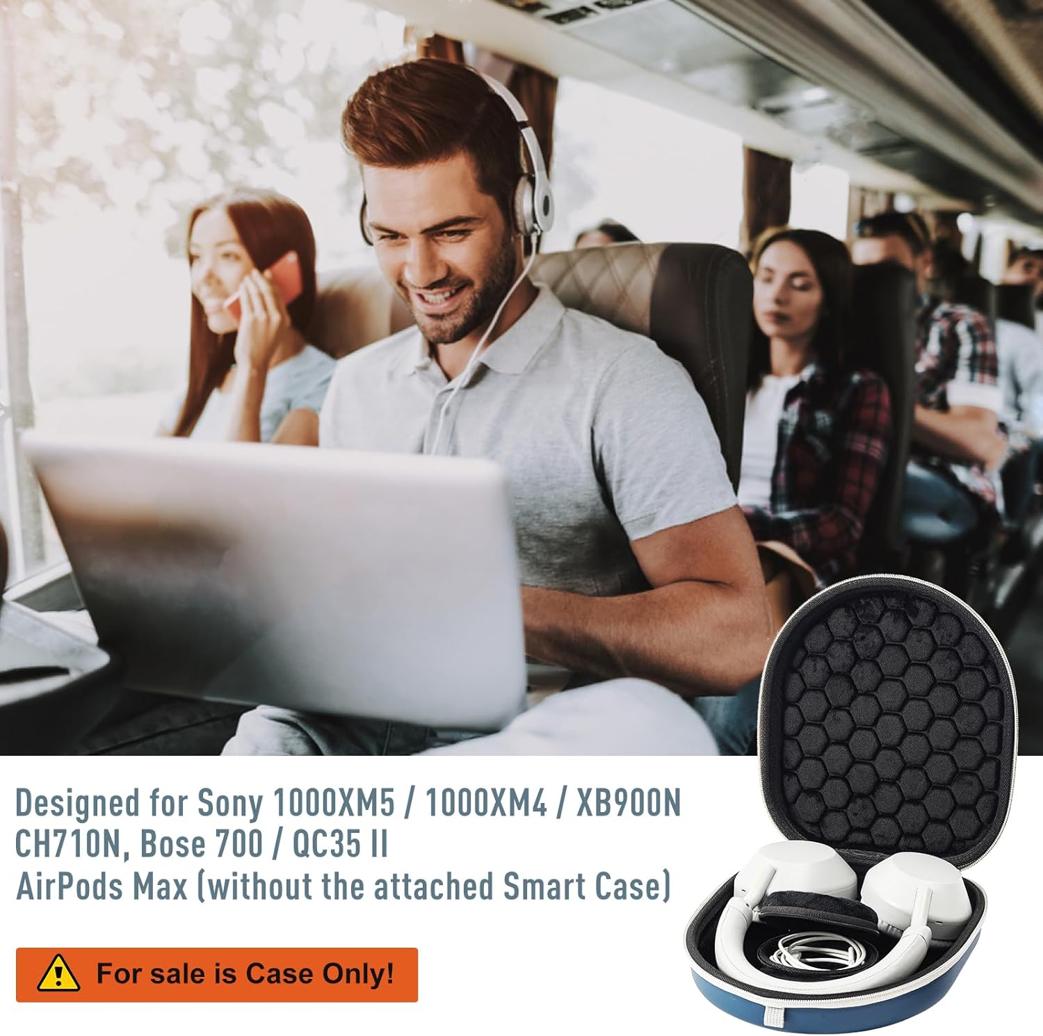 ProCase Funda rígida para auriculares inalámbricos Sony WH1000XM5WH1000XM4WHXB910N WHCH710N WHXB900N Bose 700QC35 II con cancelación de ruido, bolsa