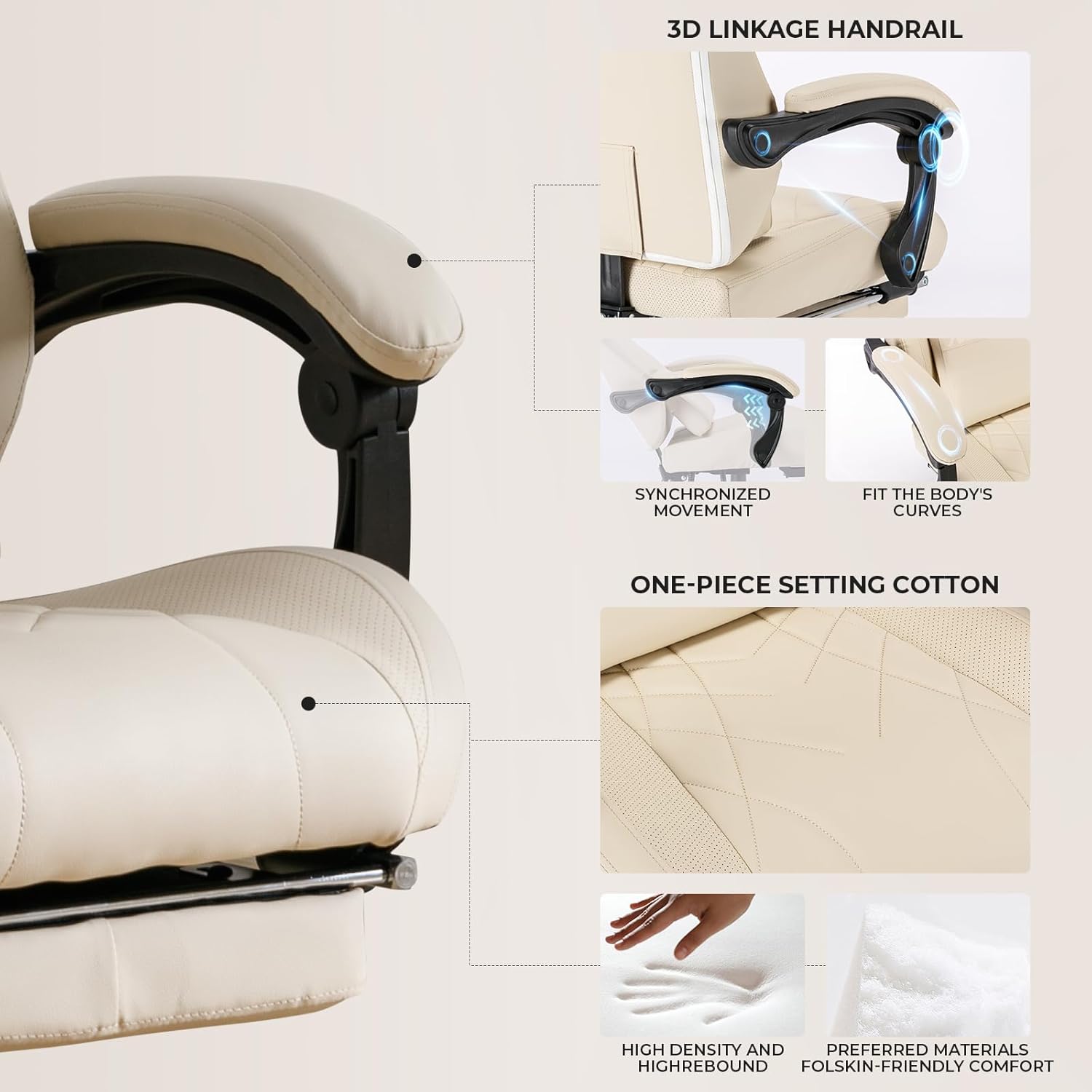 SEGEDOM – Silla de juegos con reposapiés y soporte lumbar de masaje, silla ergonómica para videojuegos, sillas de videojuegos de oficina con altura