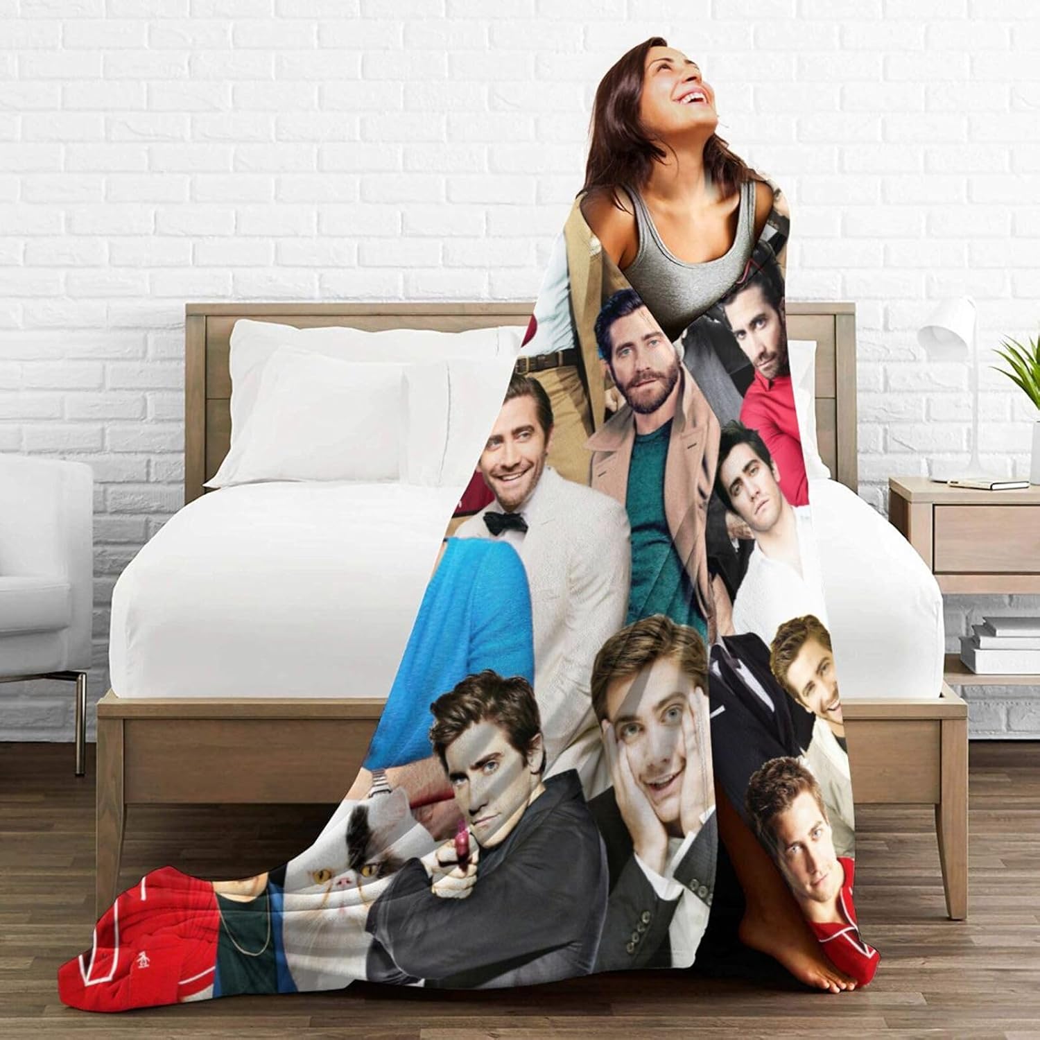 Jake Gyllenhaal – Manta de lana suave y cómoda para sofá, oficina, coche, camping, yoga, viajes, decoración del hogar, acogedora manta de playa de