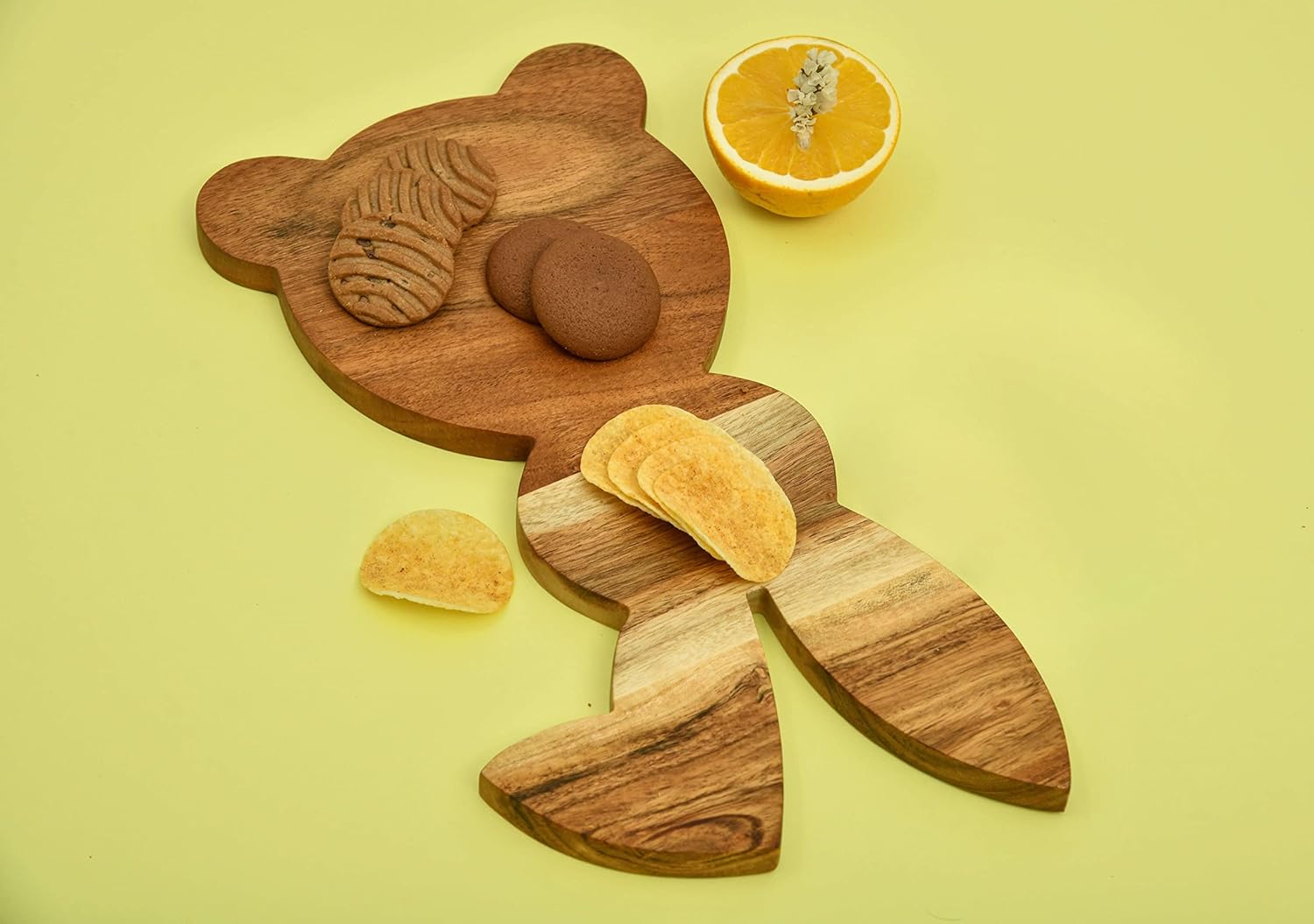Tabla de cortar de conejo de madera decorativa para cocina, bloque de carnicero de 15 pulgadas de largo x 7 pulgadas de ancho, plato para servir